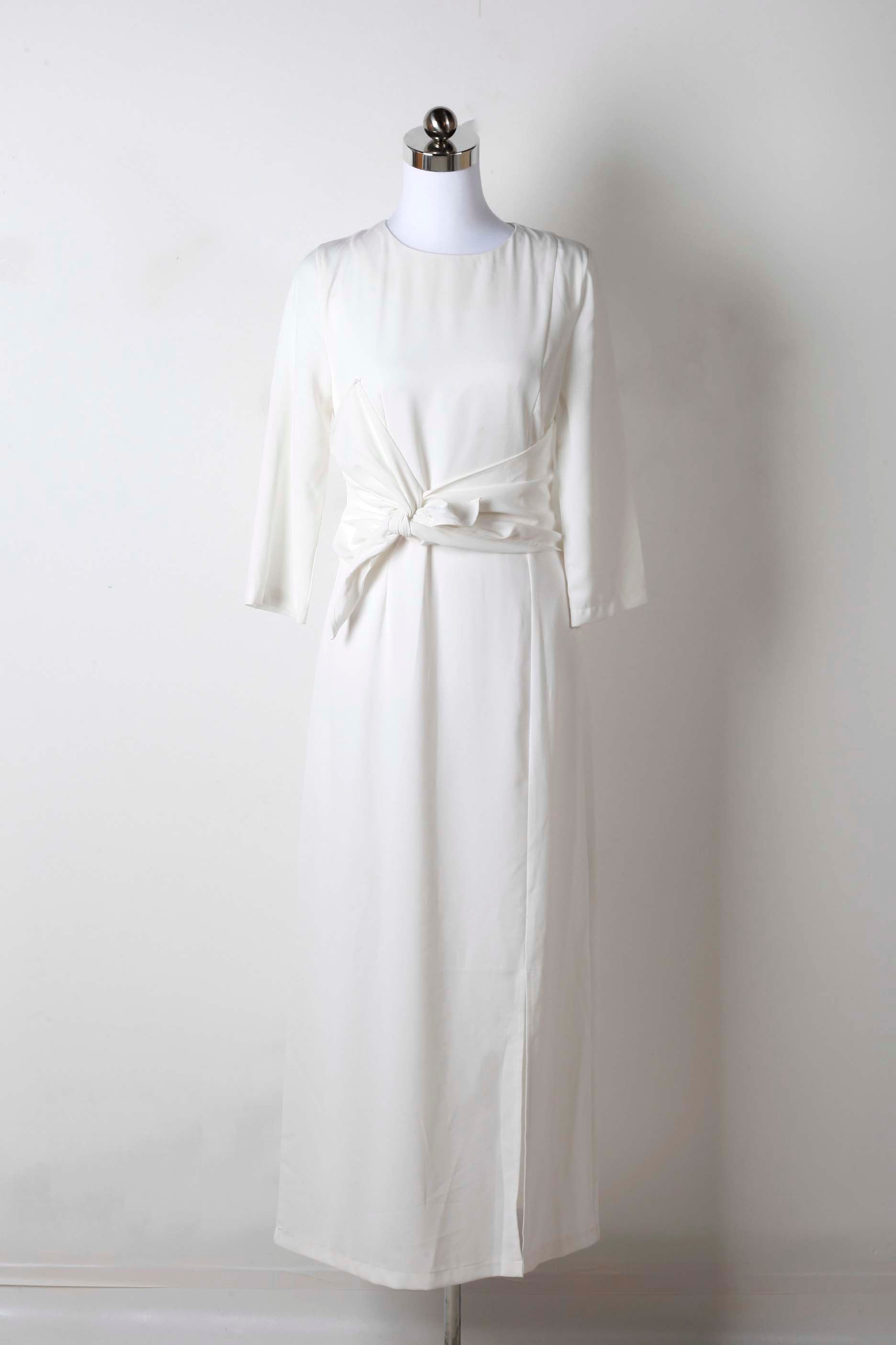 White Knotted Midi Dress (Eu38)