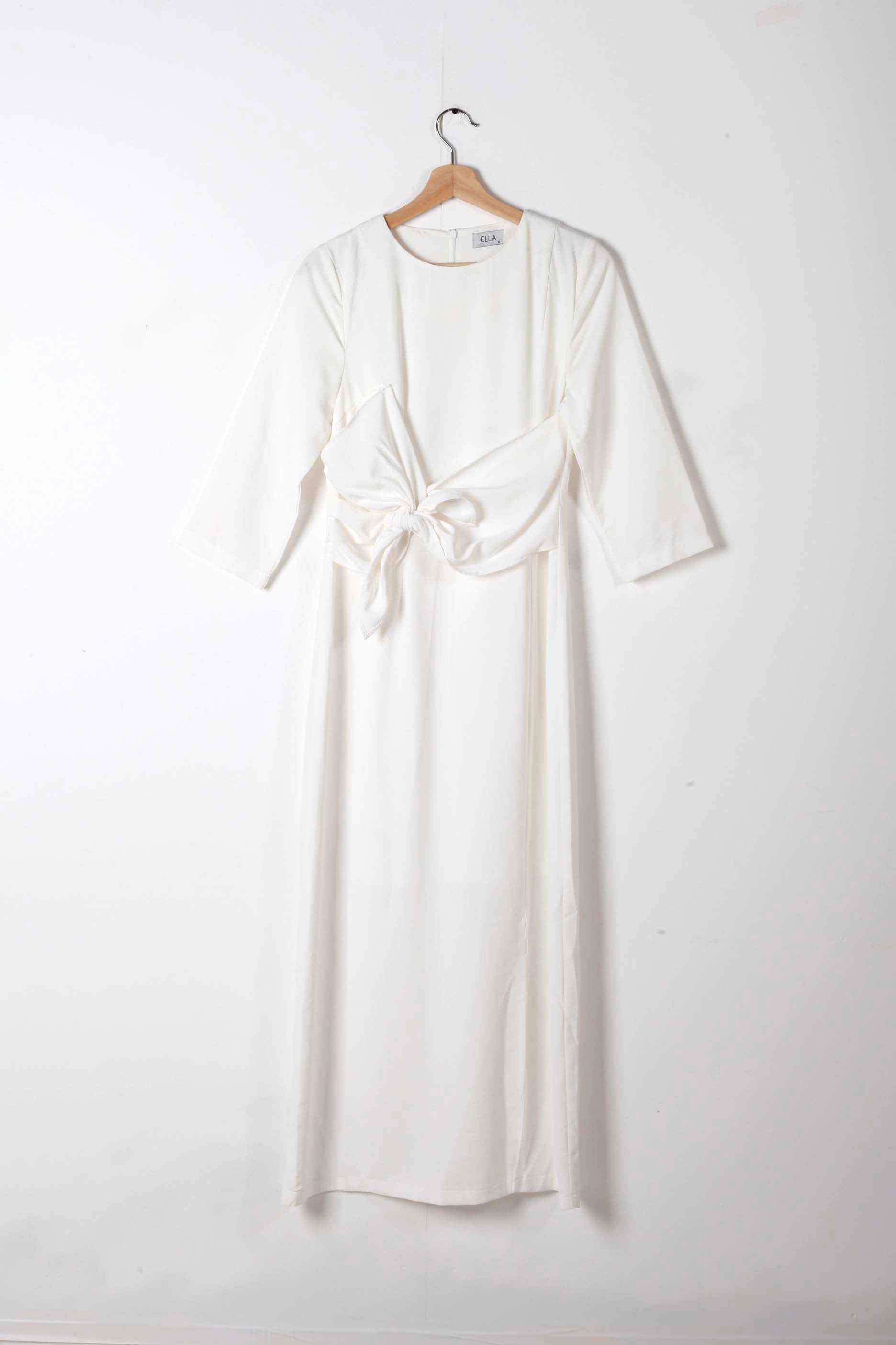 White Knotted Midi Dress (Eu38)