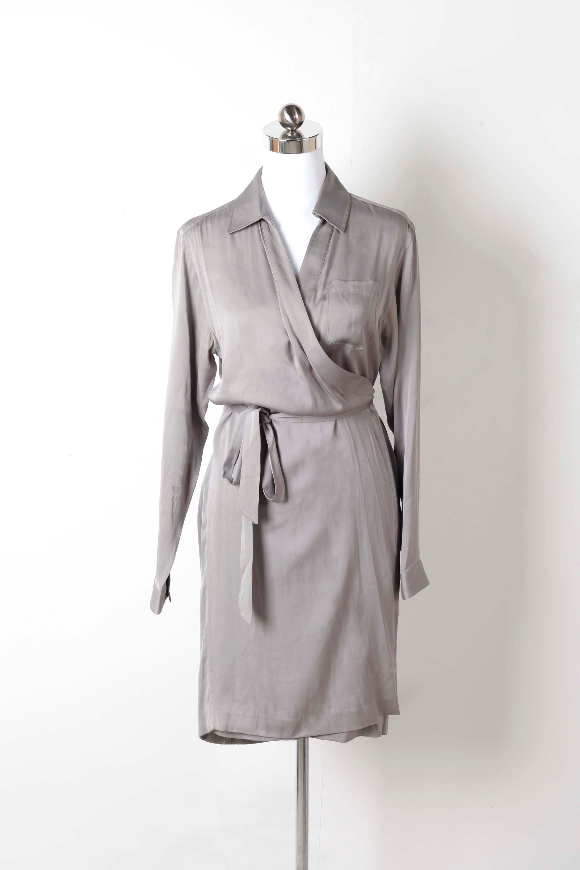 Silver/Grey DVF Wrap Dress (Eu38)