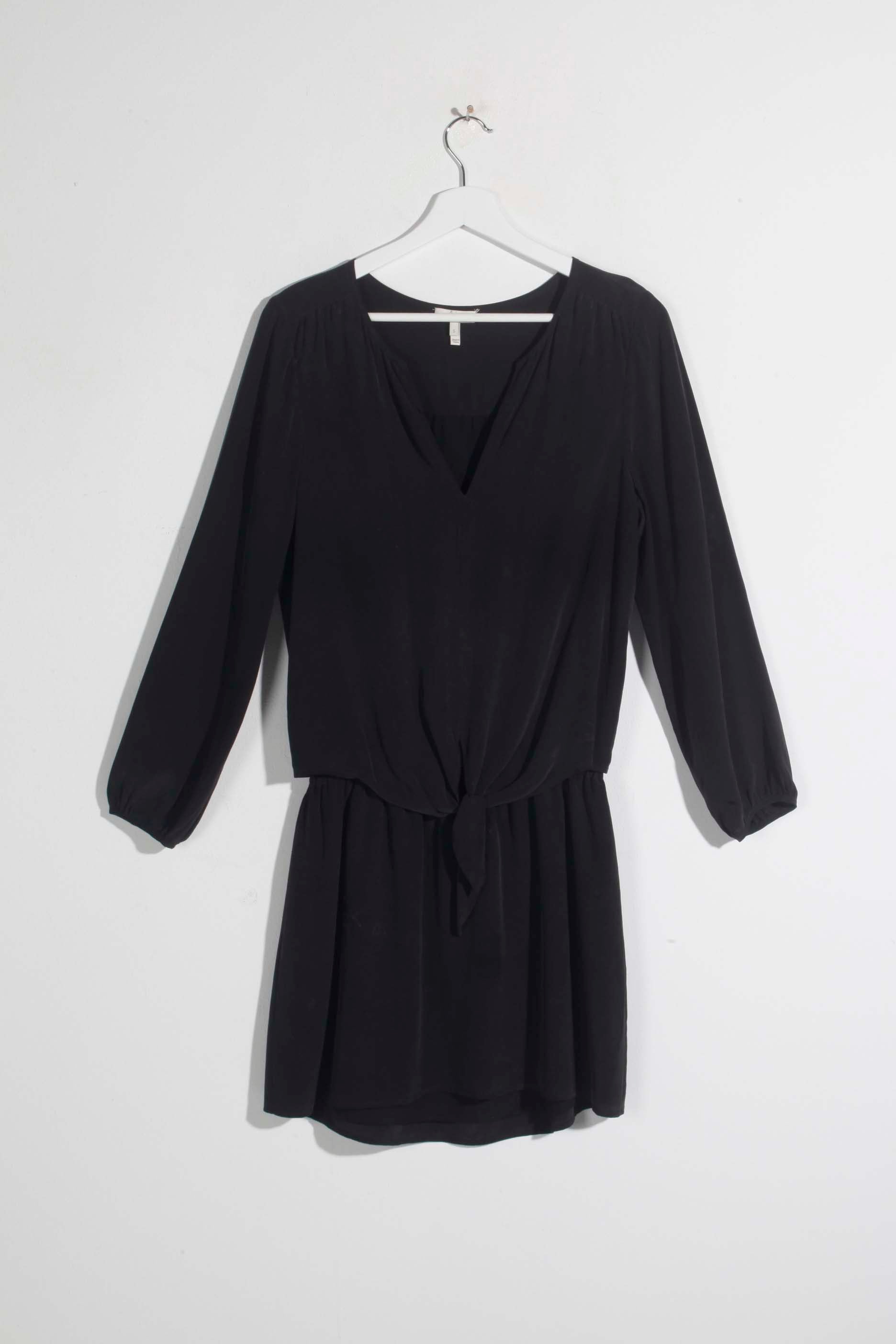 Joie Black Silk Dress with Knot Waist (EU38/UK10)
