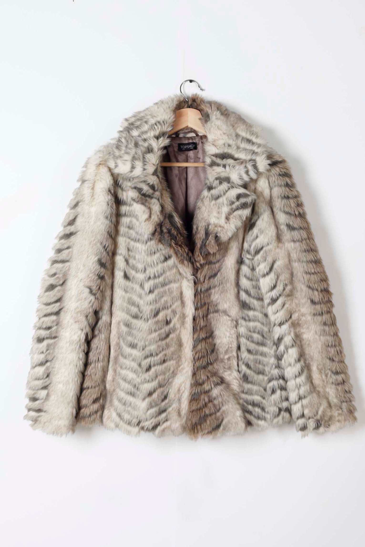 Grey Fake Fur Coat