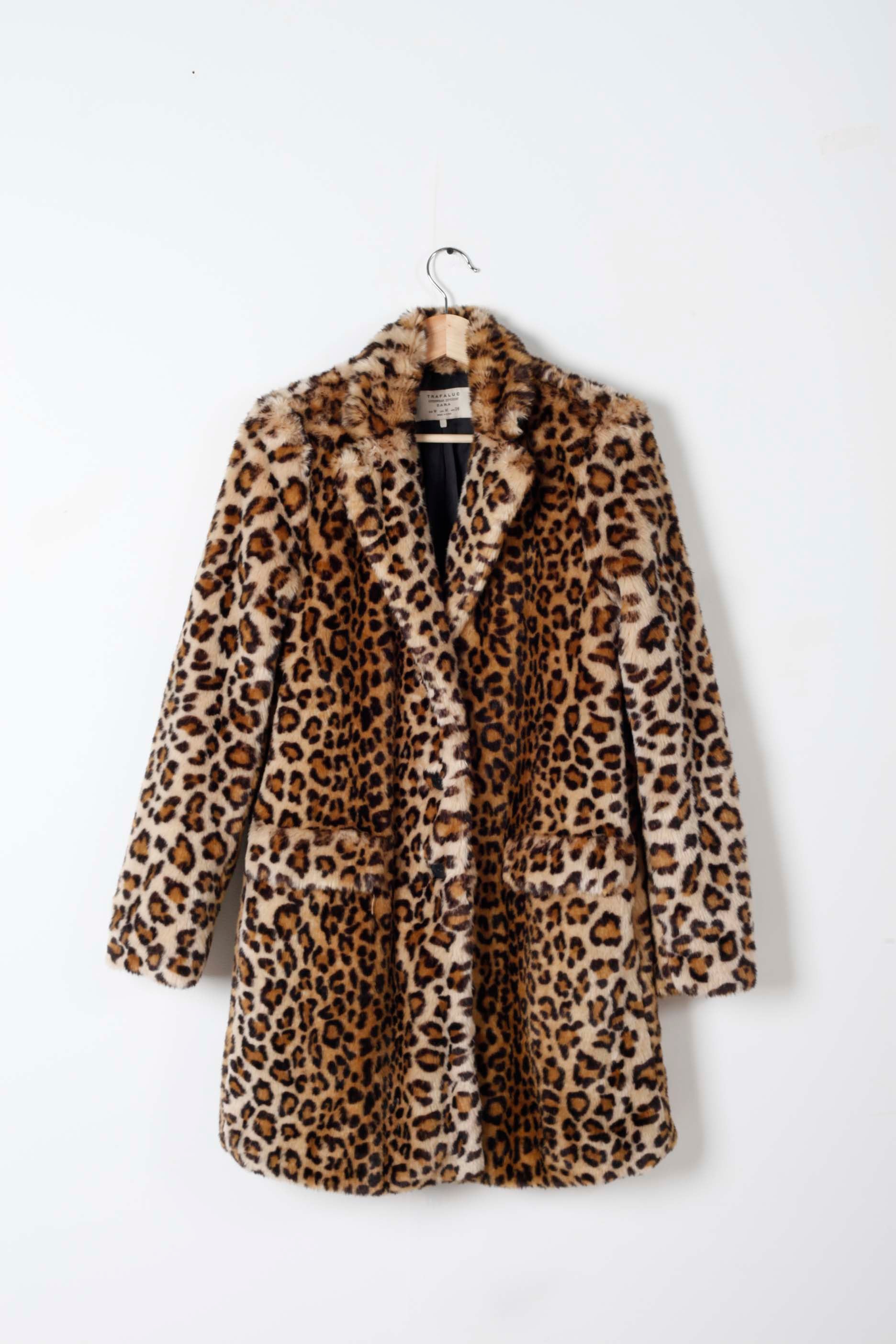 Fake Fur Leopard Print Coat