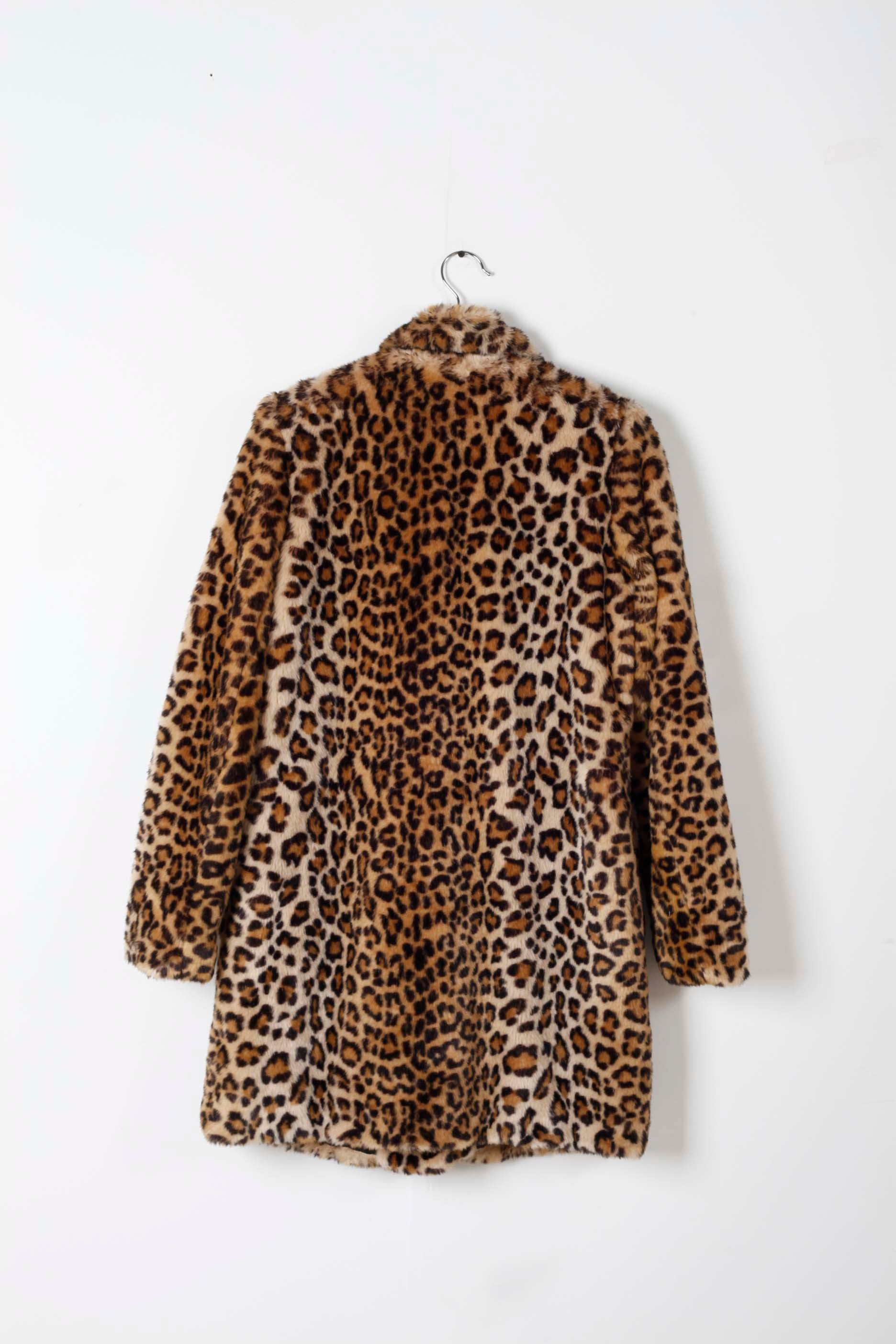 Fake Fur Leopard Print Coat