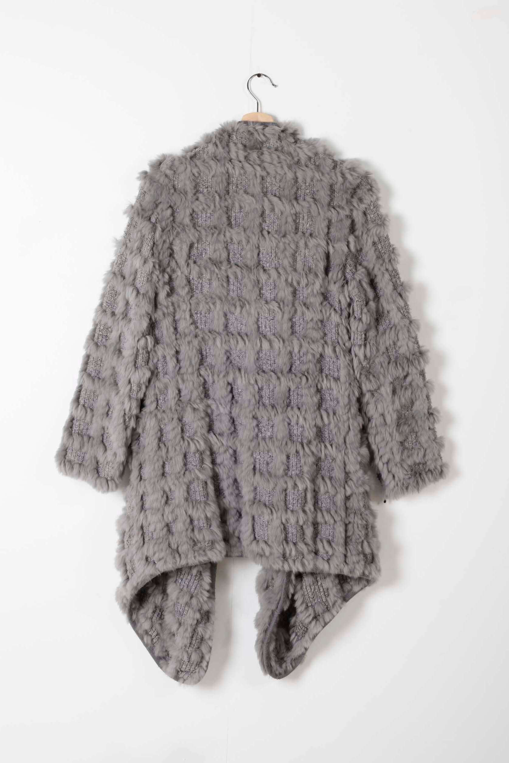 Grey Fur Wrap Coat
