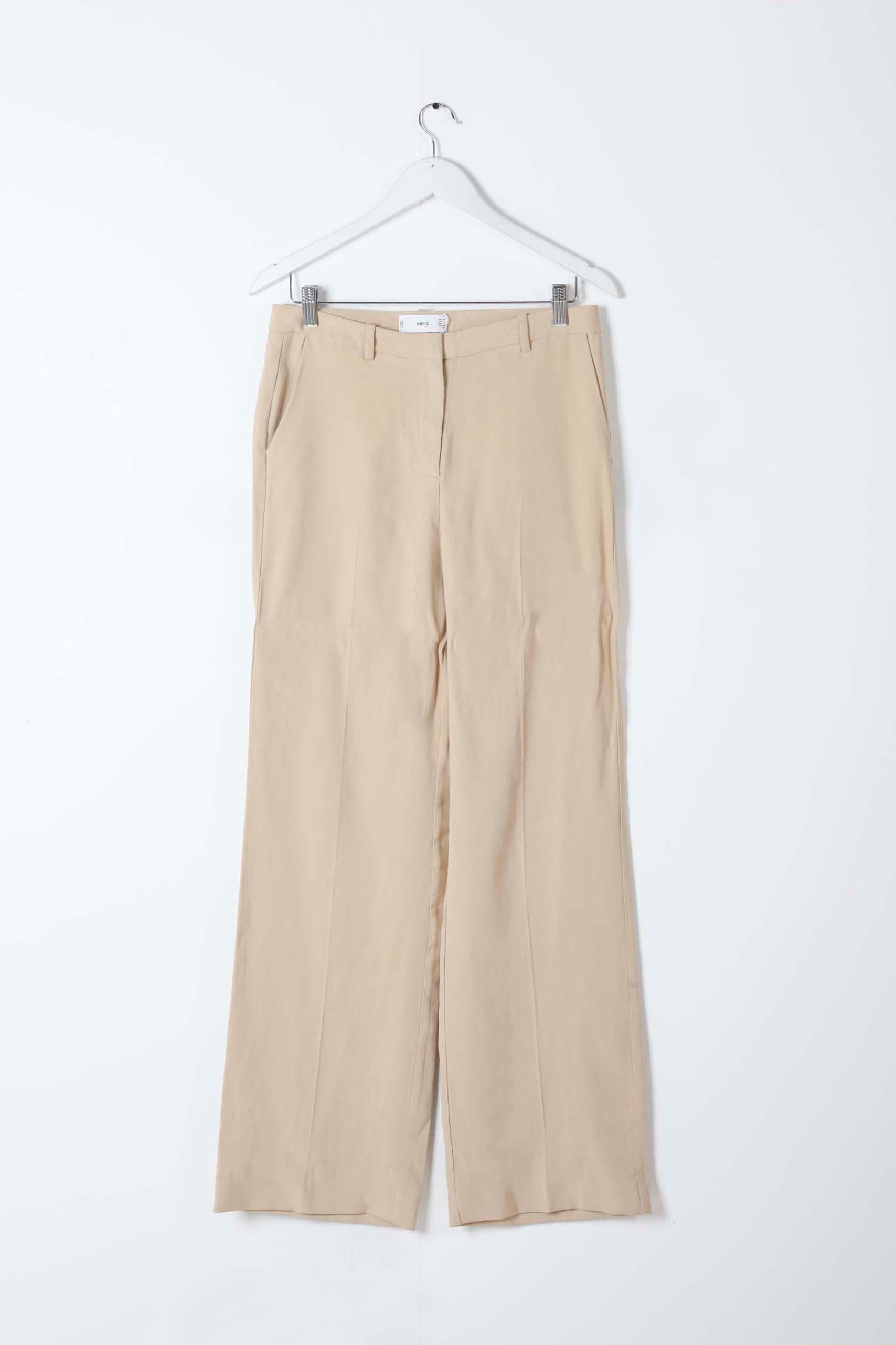 Women's Beige Tie-Waist Trouser Suit