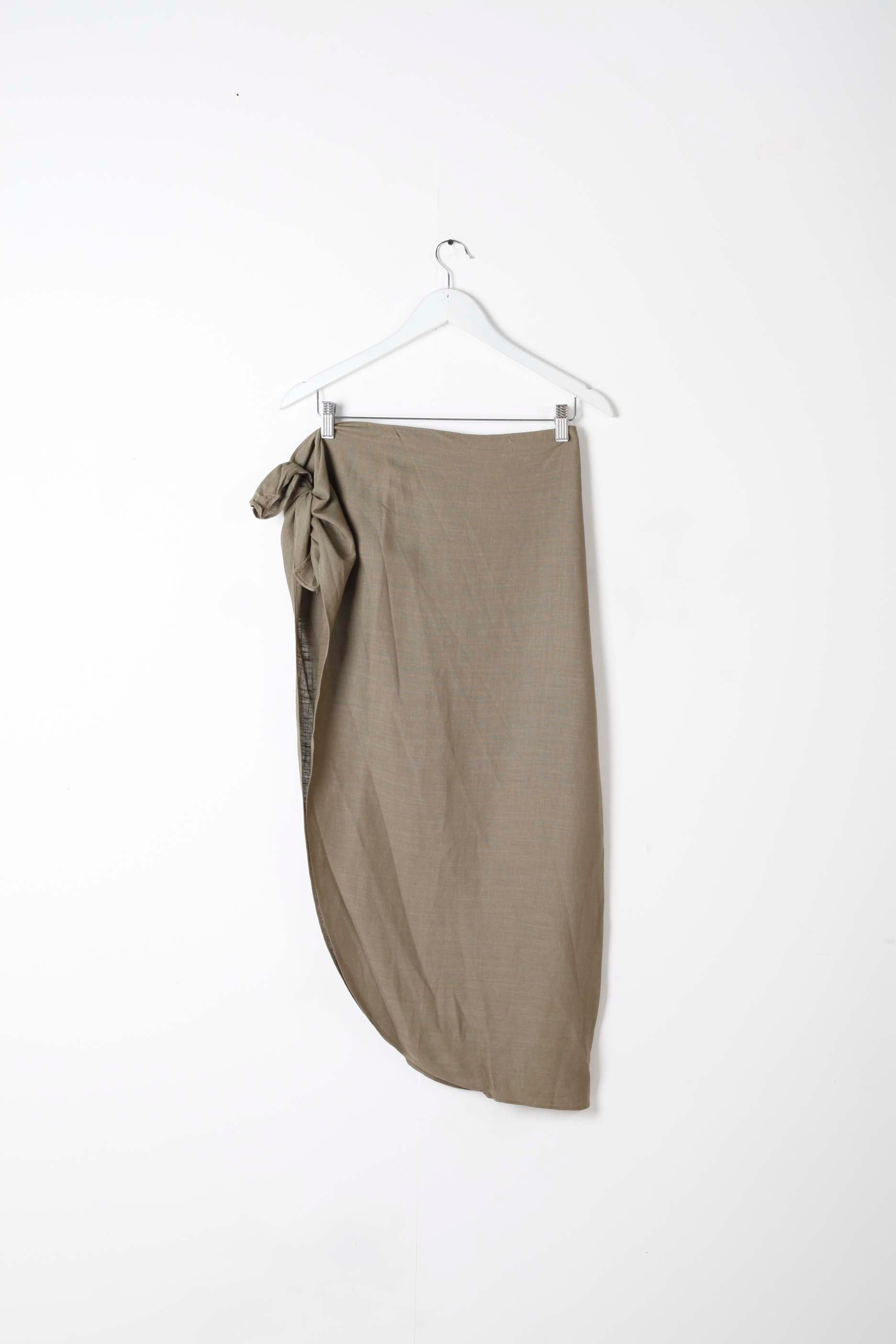 Khaki Green Linen Abaya Set