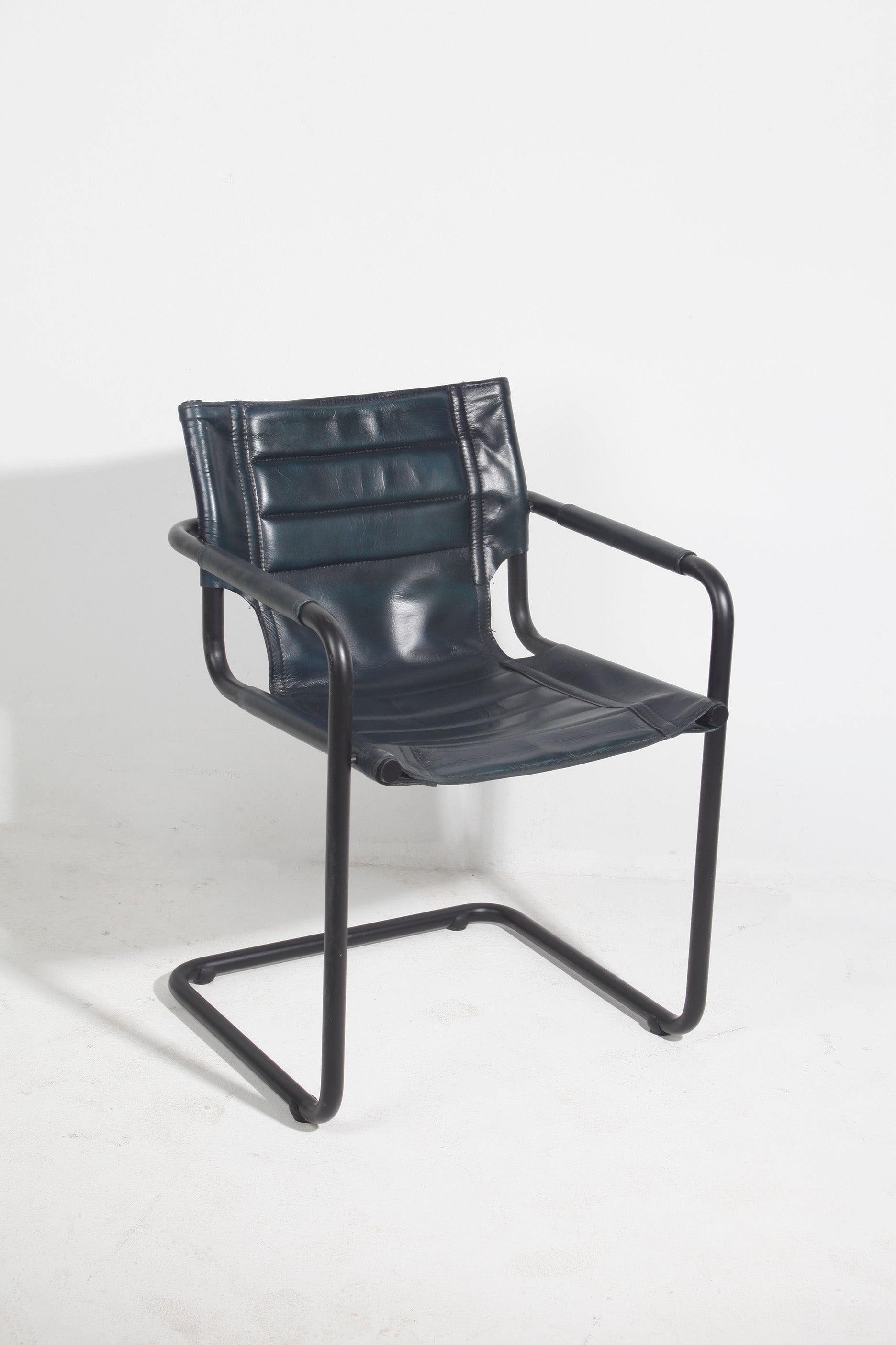 Blue Leather Chair (1 piece available)