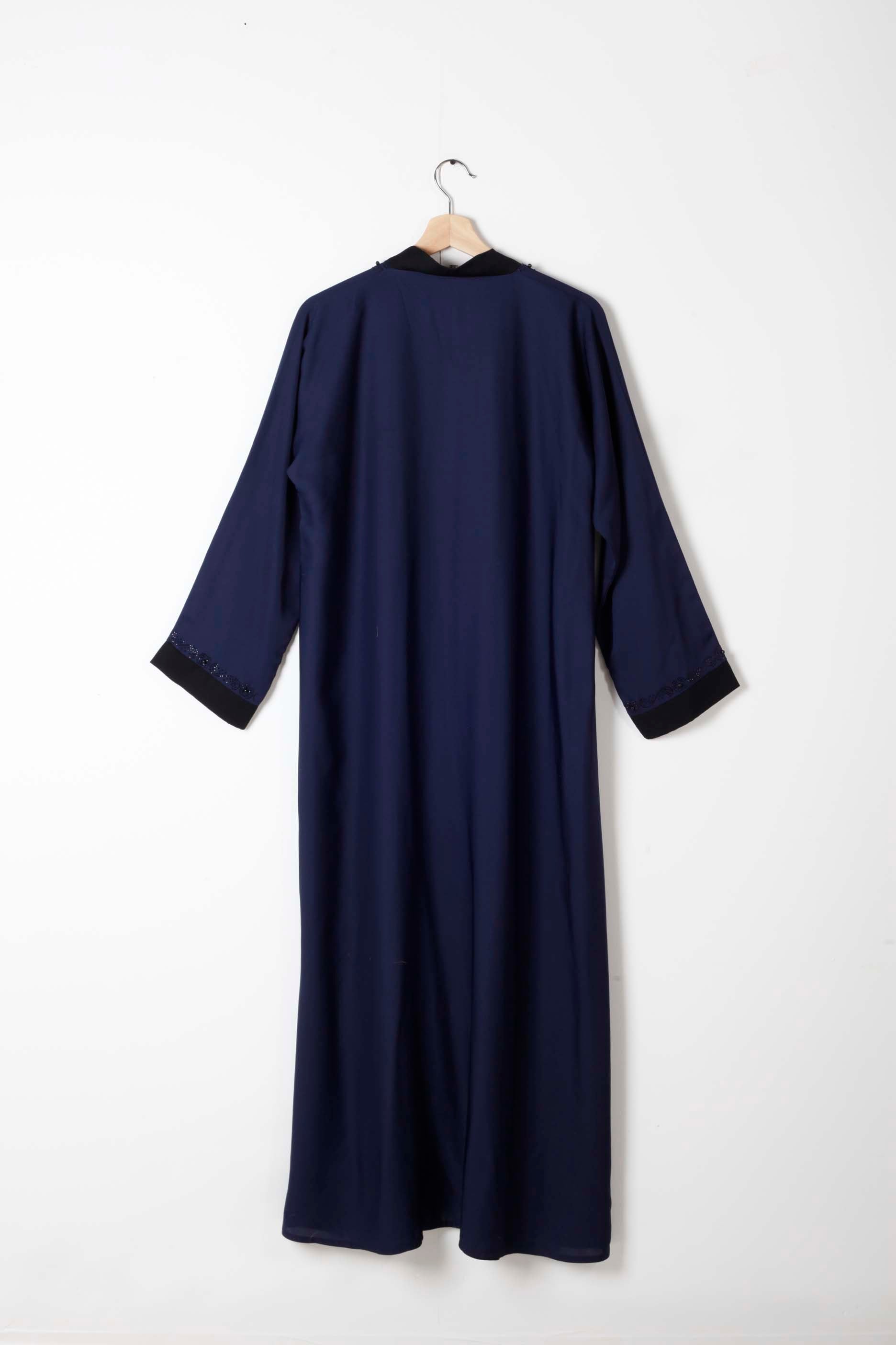 Navy Blue Abaya with Sequin Embroidery