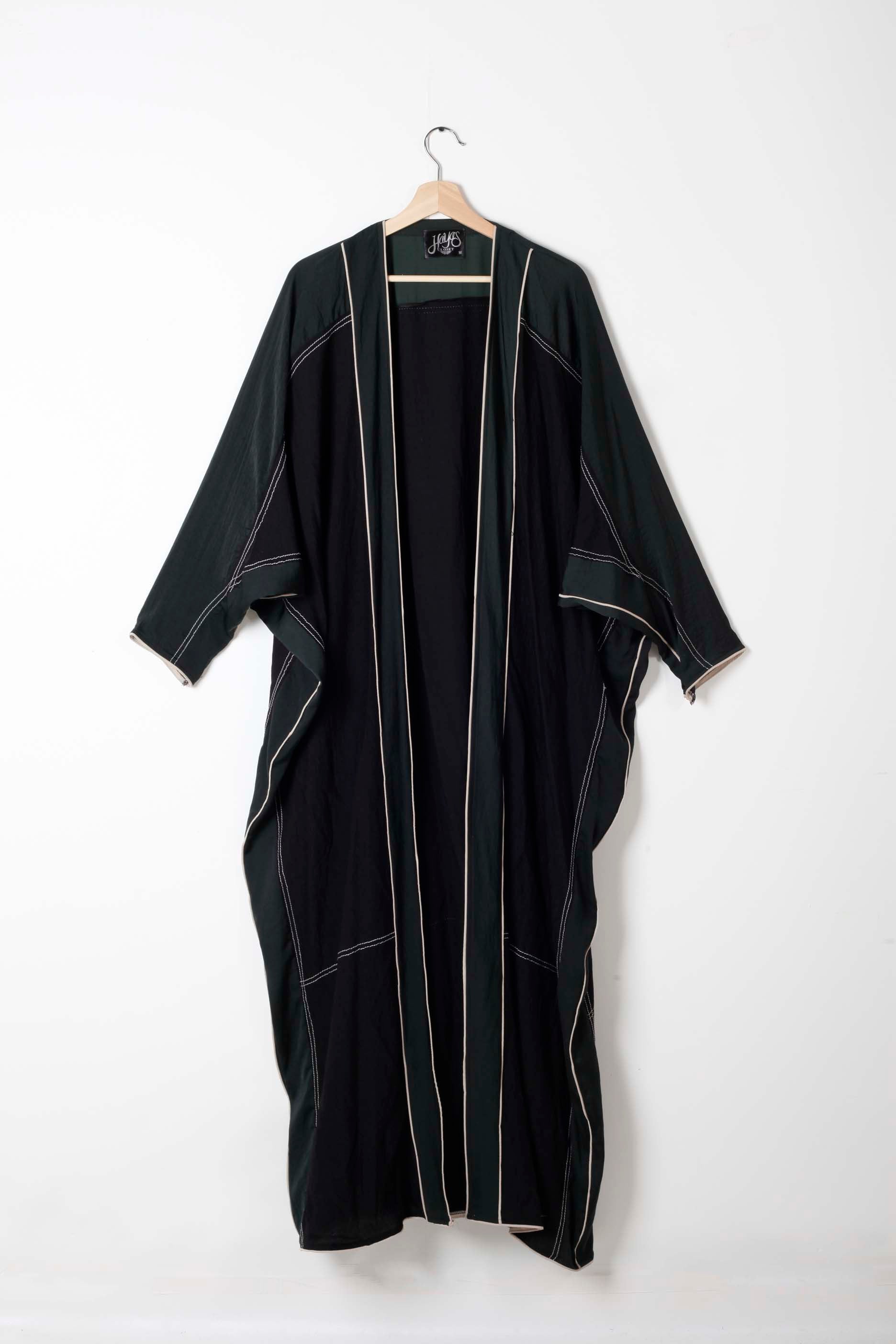 Two-Tone Abaya with Stitching Detail