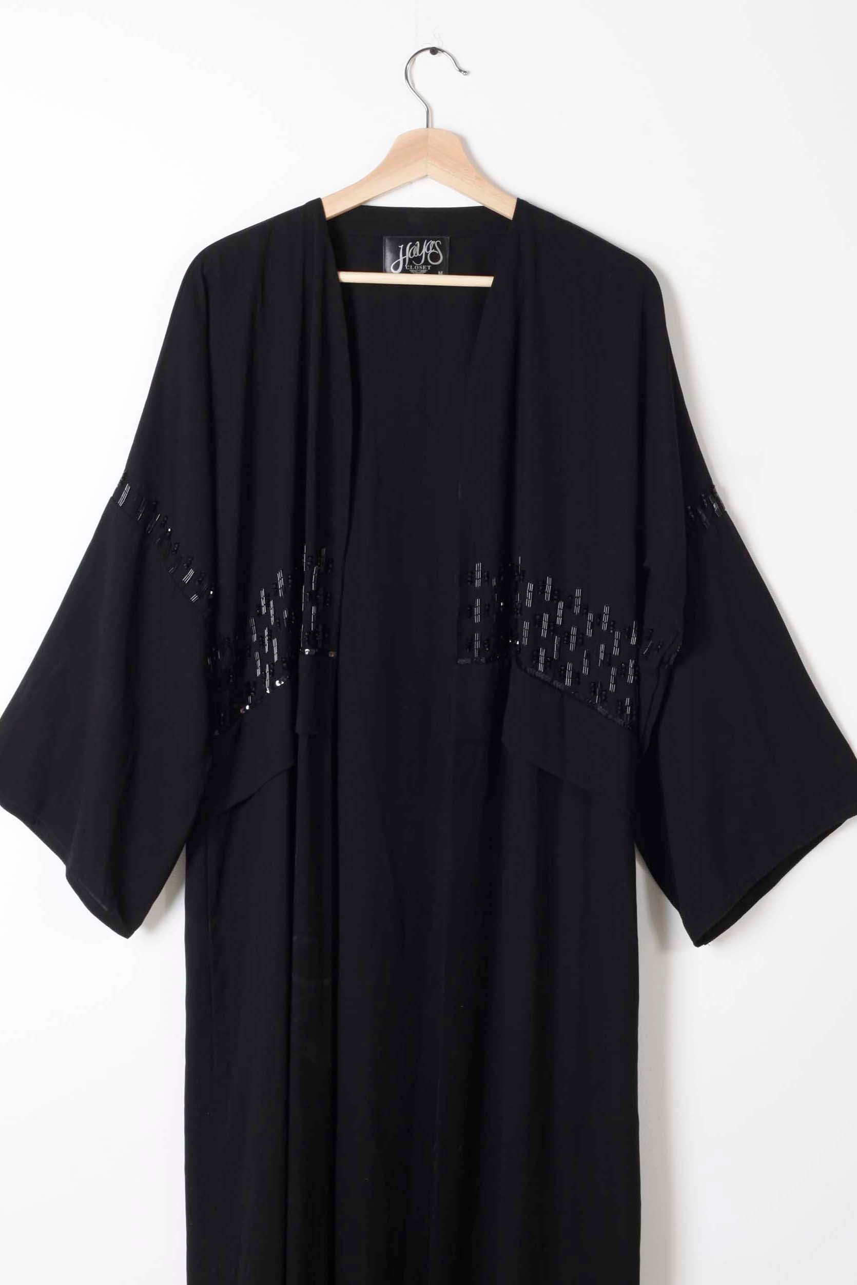 Black Abaya with Black Beading