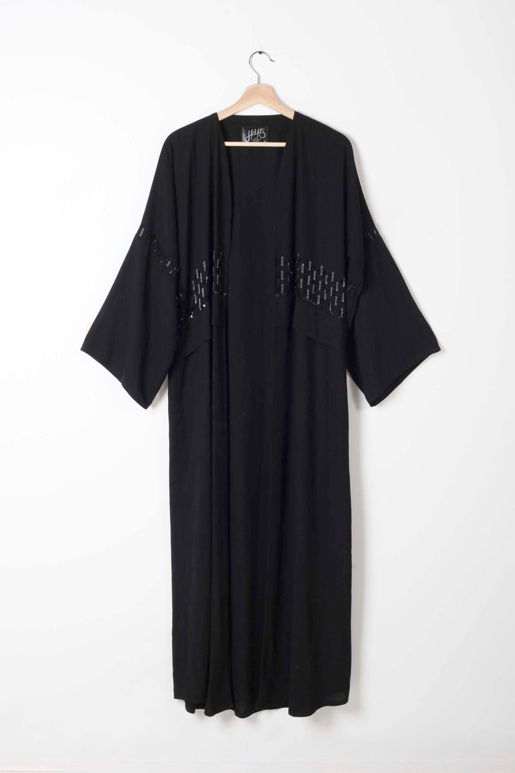 Black Abaya with Black Beading