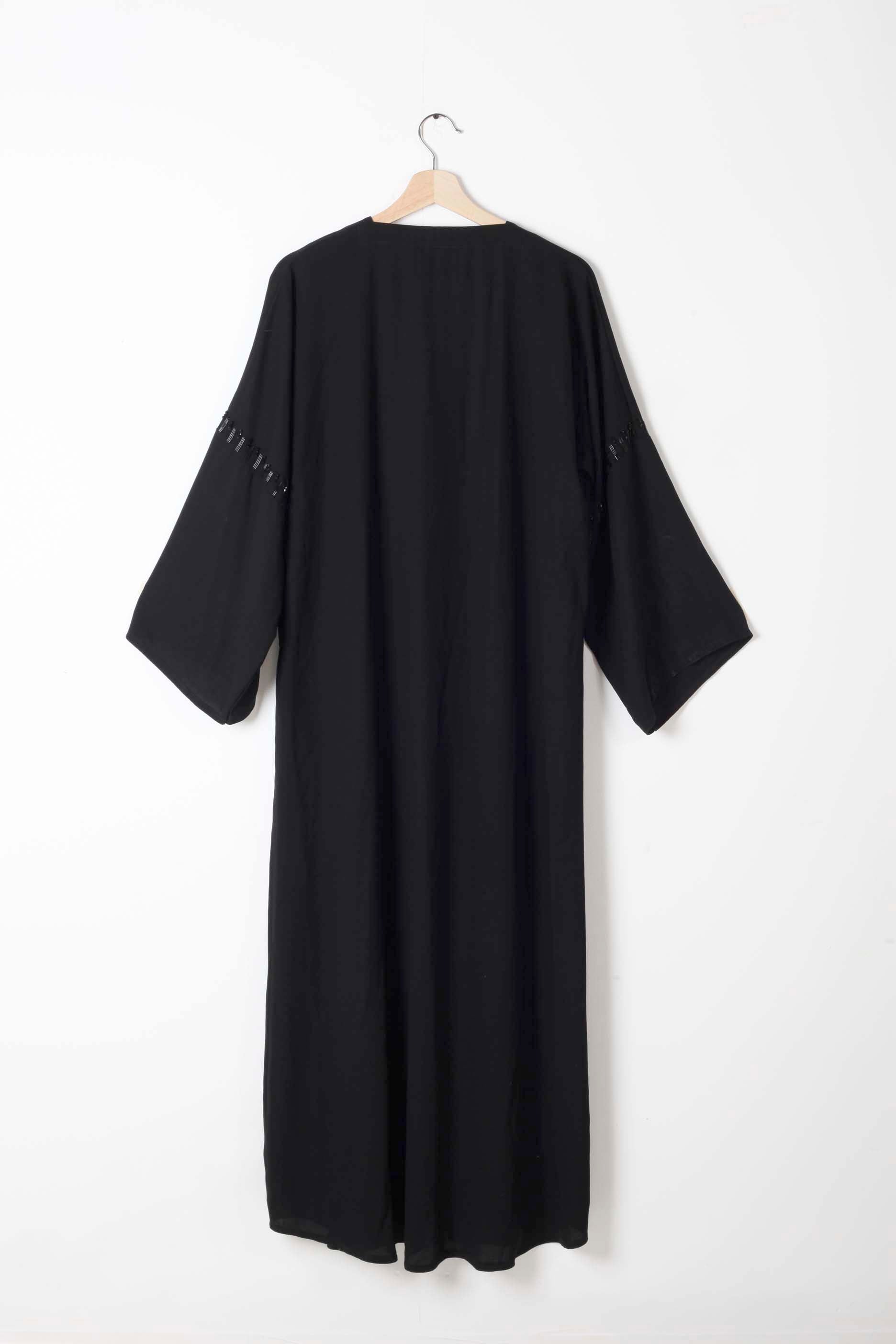 Black Abaya with Black Beading