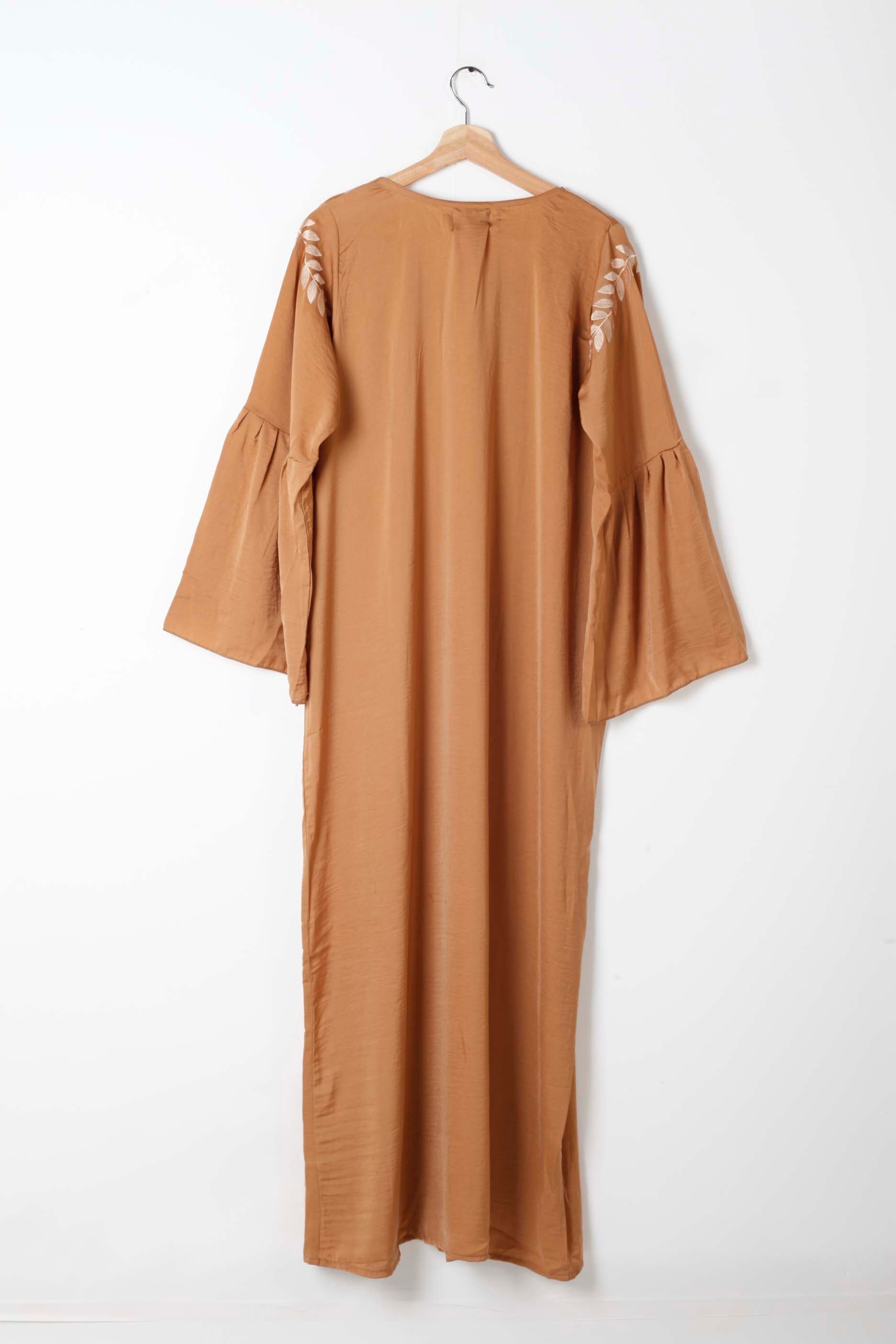 Brown Jalabiya with Embroidery