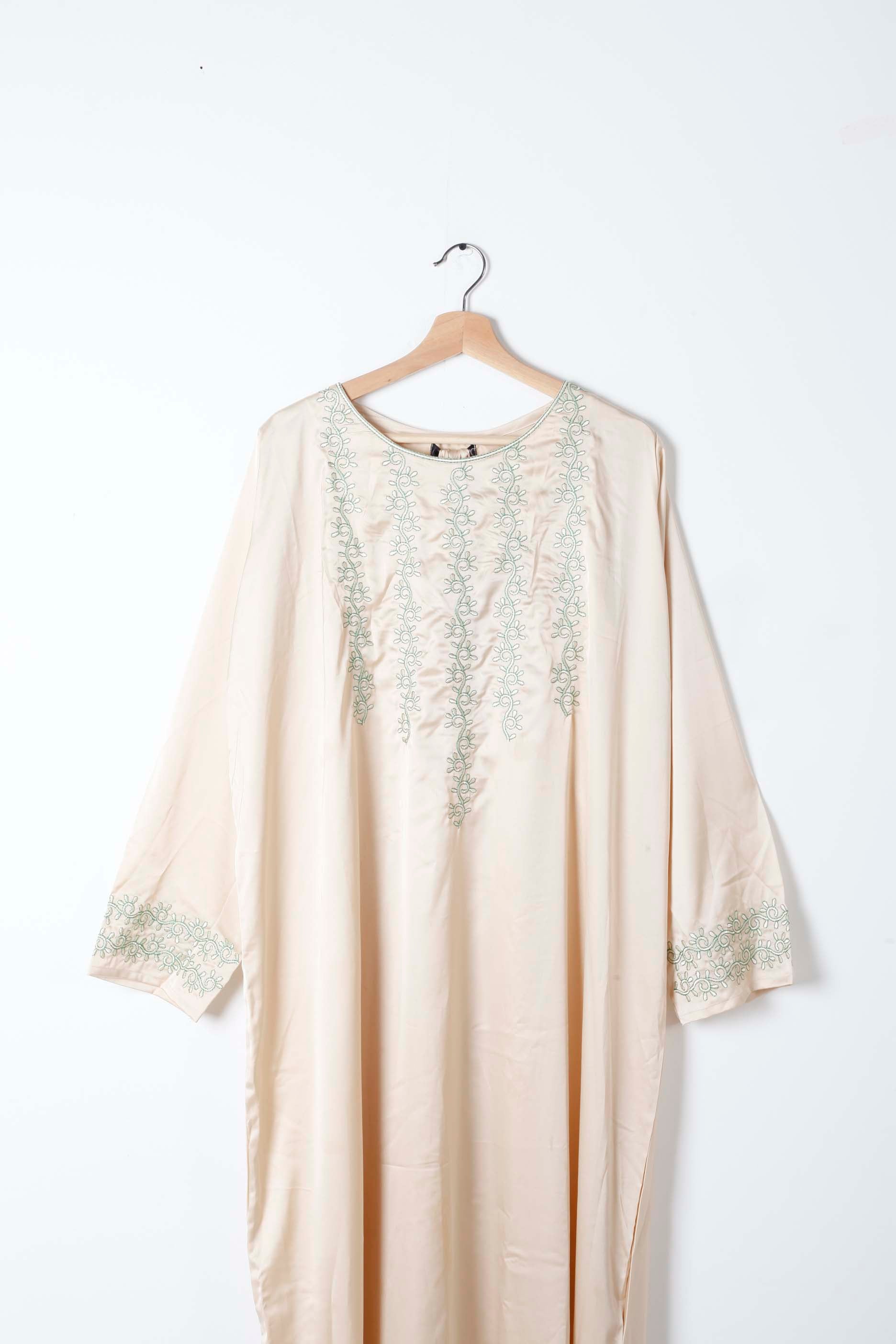 Cream Jalabiya with Embroidery