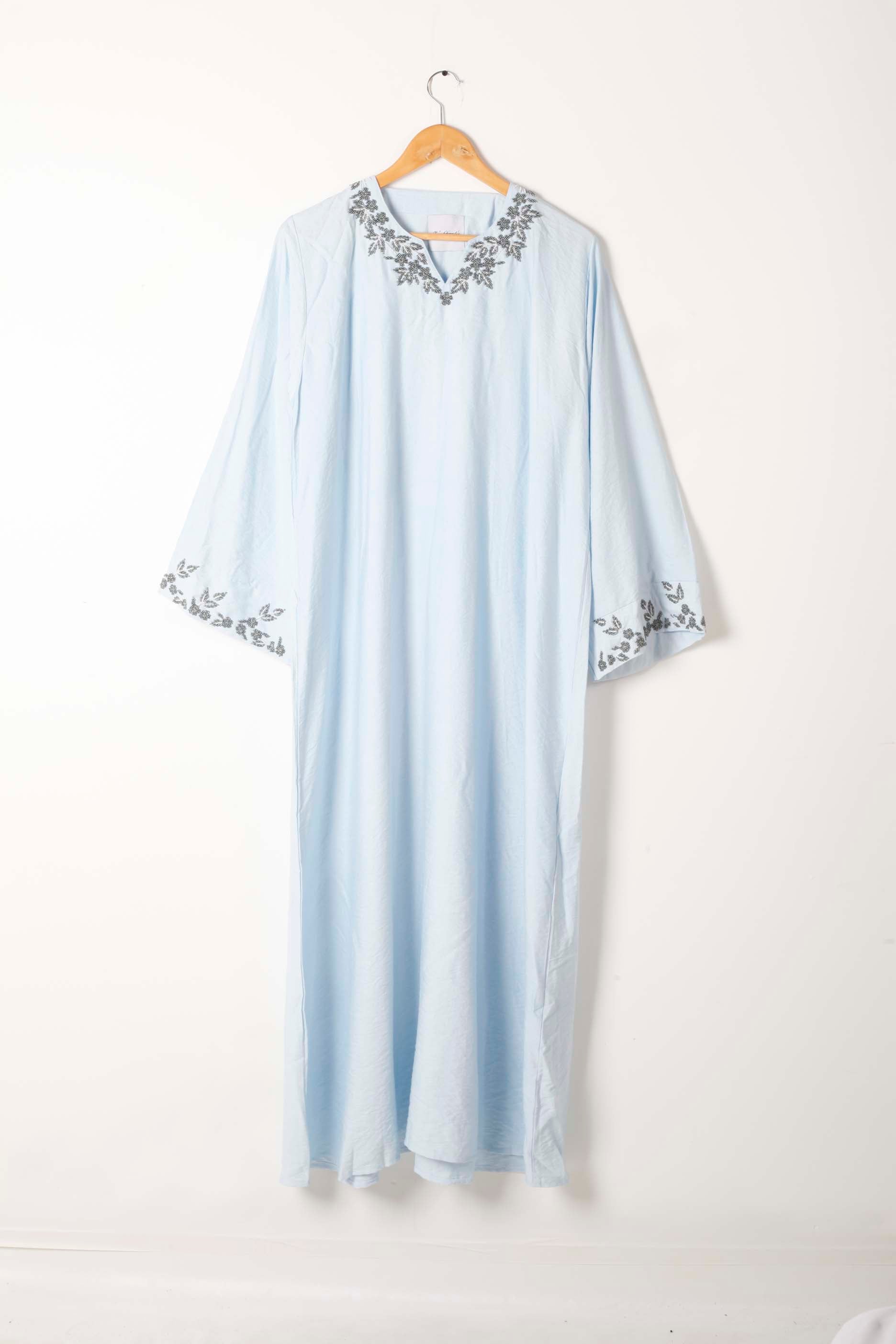 Pastel Blue Jalabiya with Beading