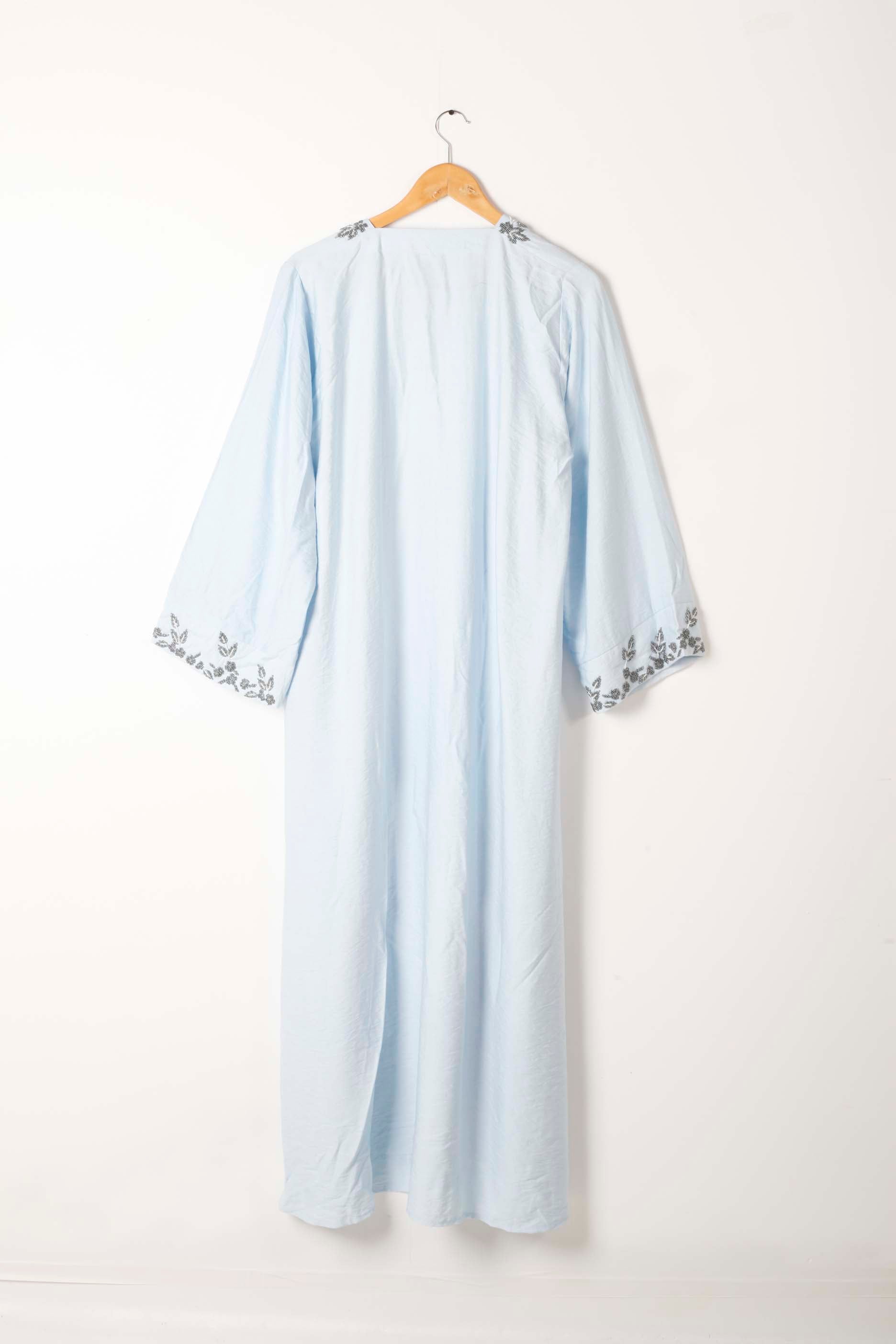 Pastel Blue Jalabiya with Beading