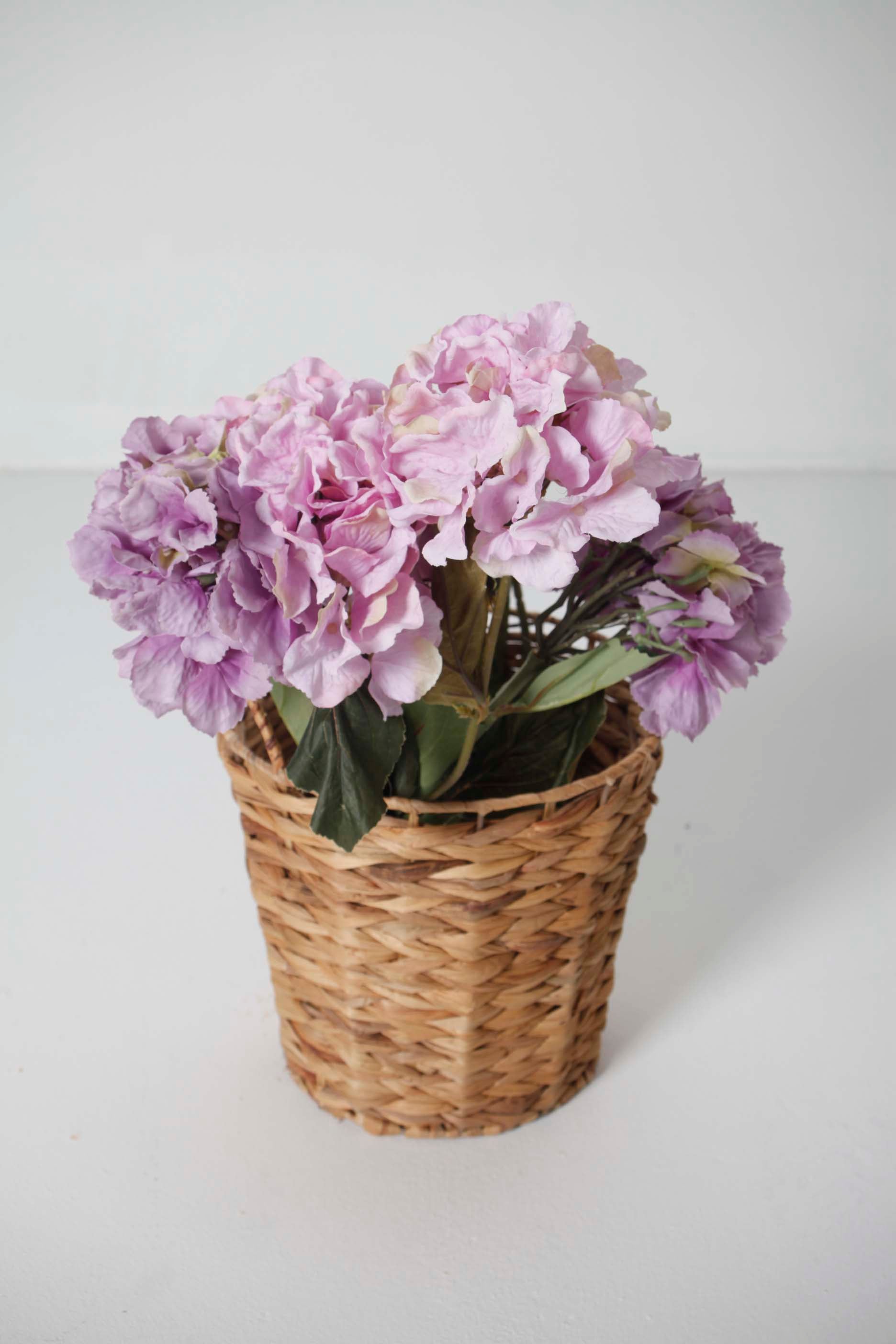 Faux Lilac Hydrangea Flowers - Bunch