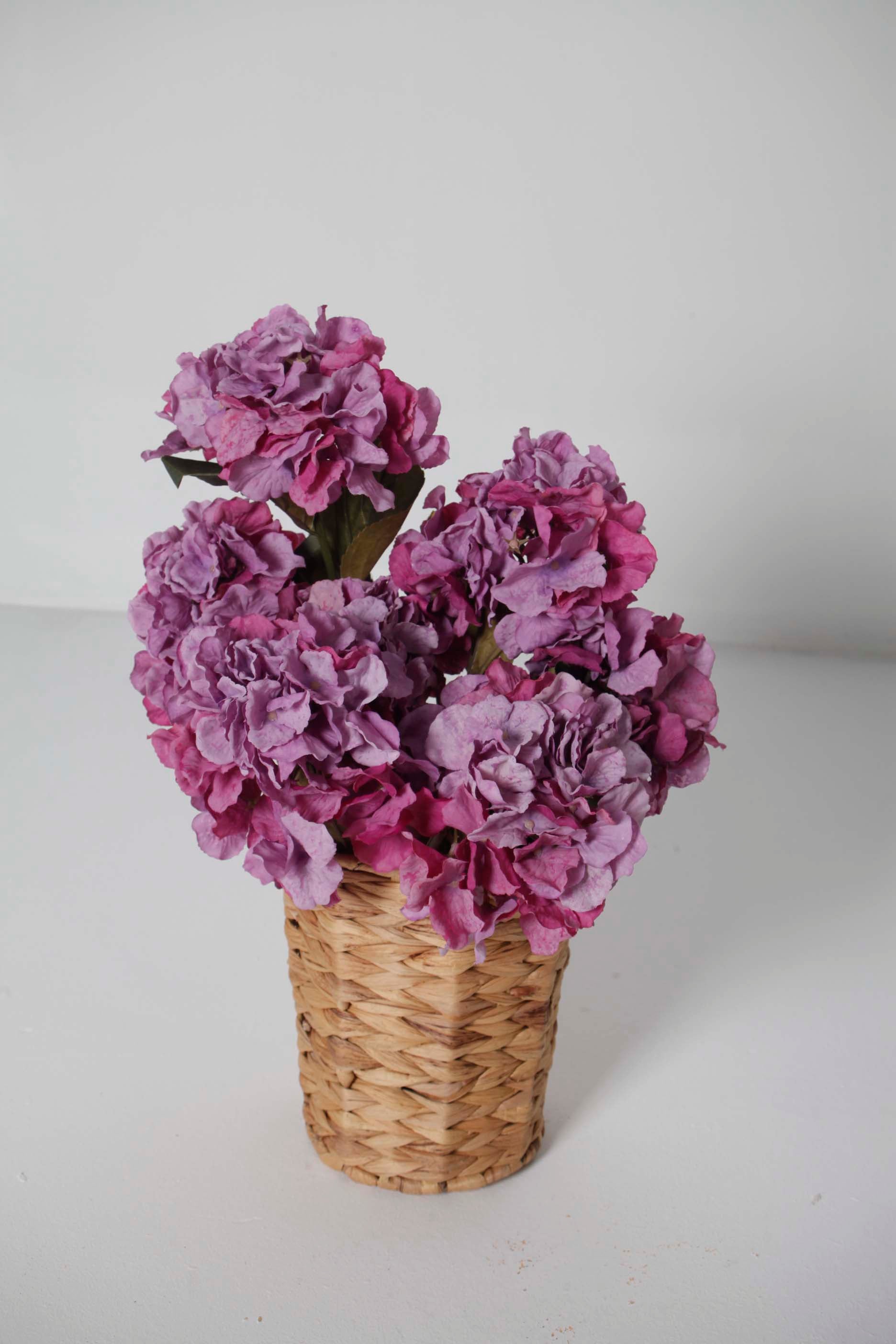 Faux Purple Hydrangea Flowers - Bunch