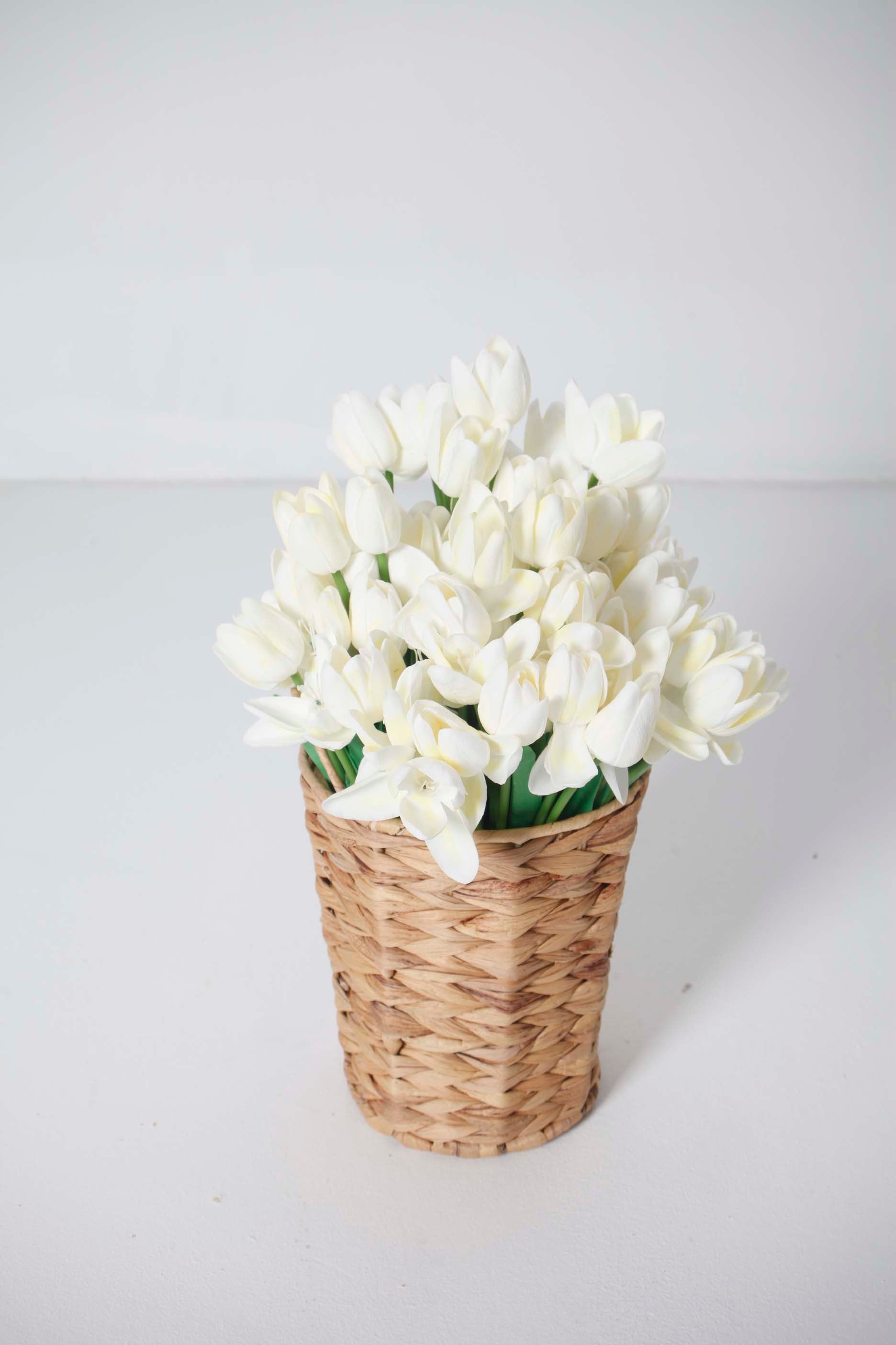 Fake White Flowers - Tulips