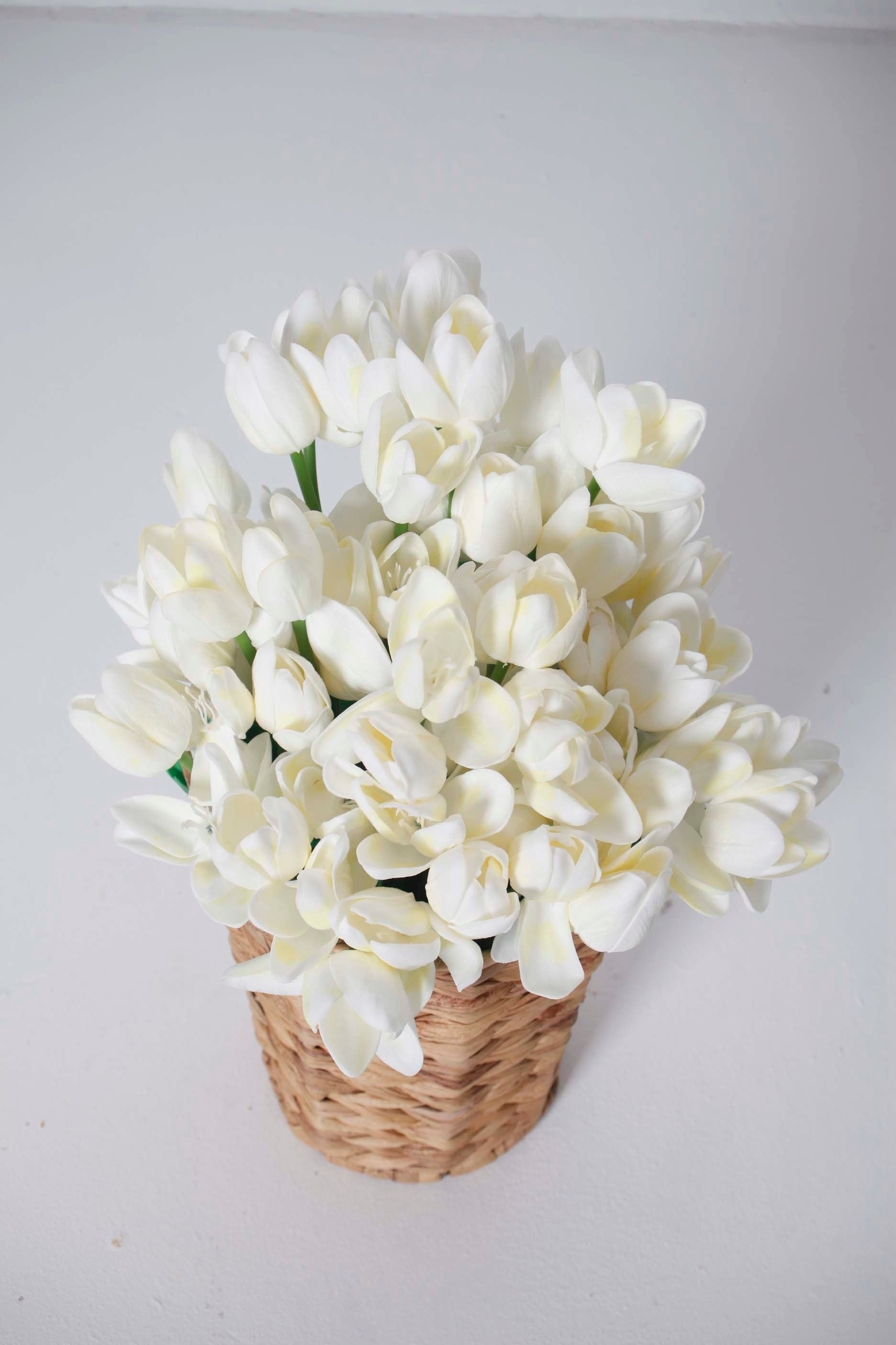 Fake White Flowers - Tulips