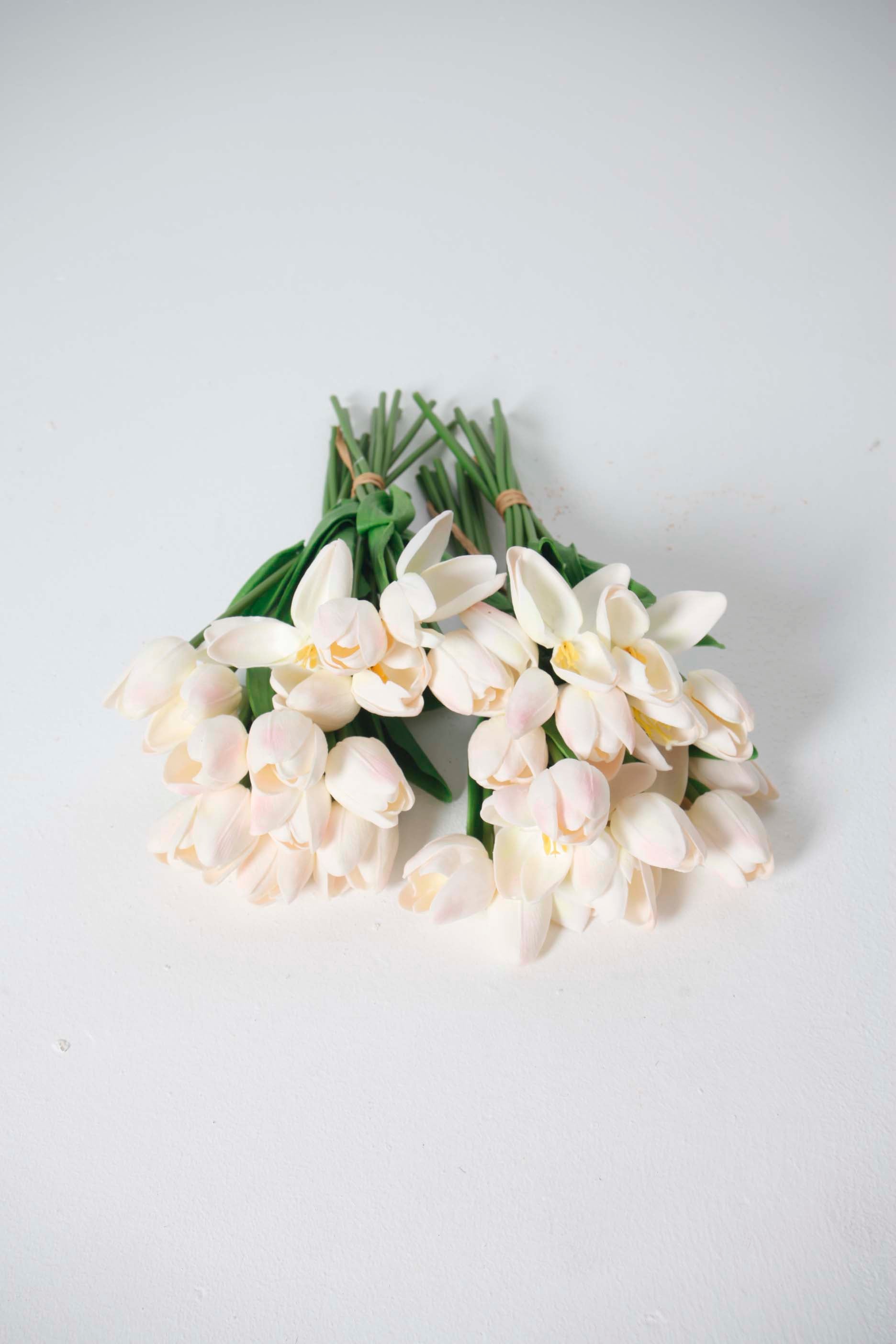 Fake Pink/White Flowers - Tulips