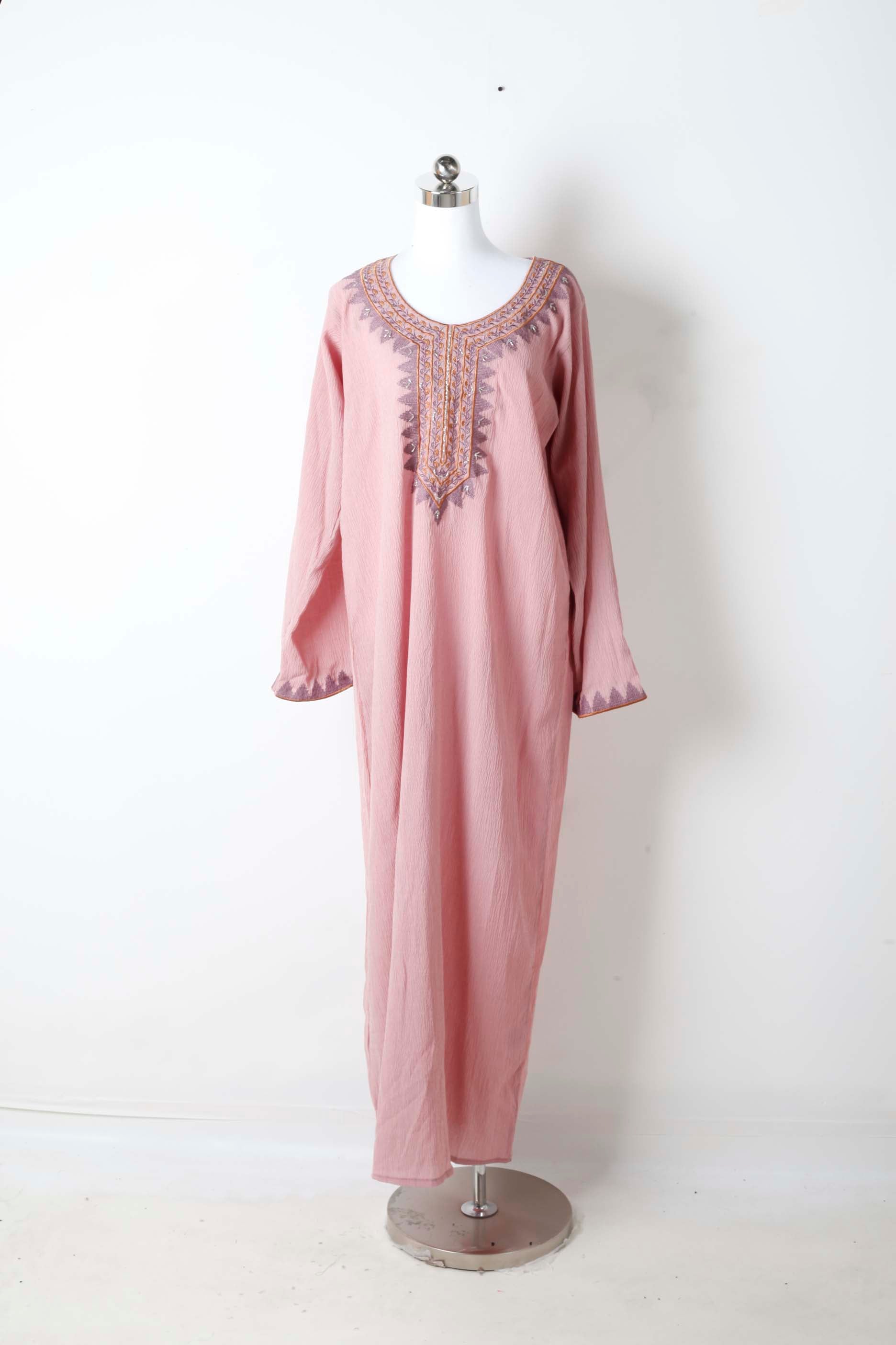 Pink Jalabiya with Embroidery