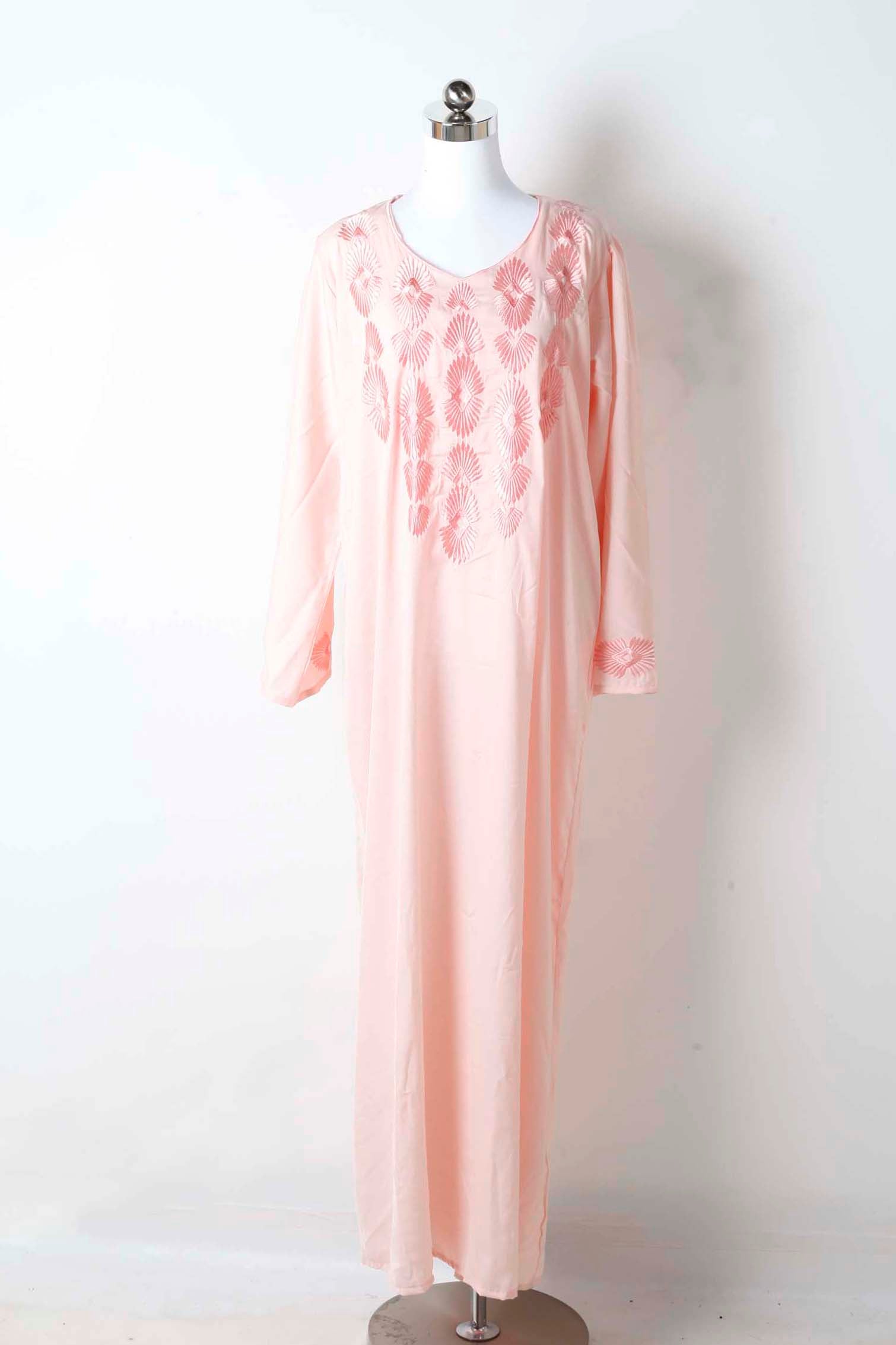 Pink Jalabiya with Embroidery