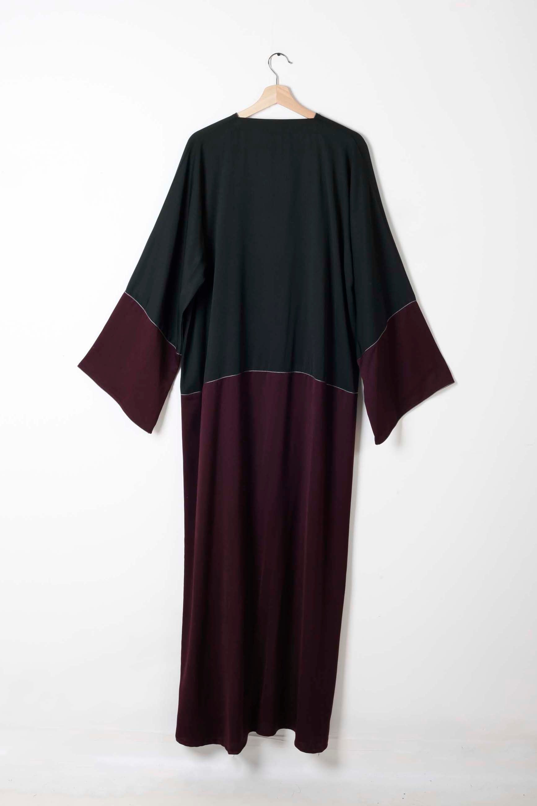 Maroon and Black Abaya