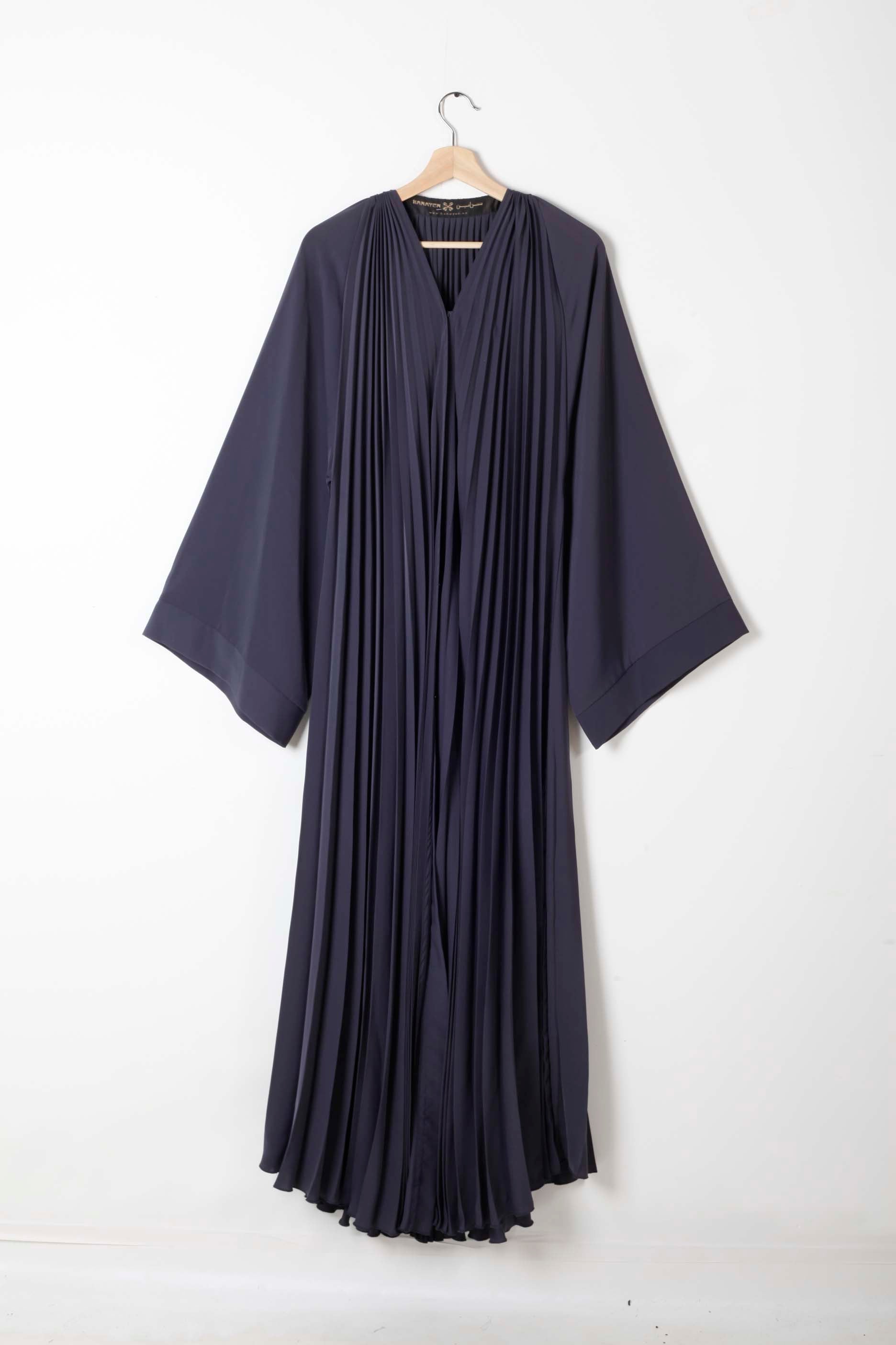 Navy Blue Pleated Abaya