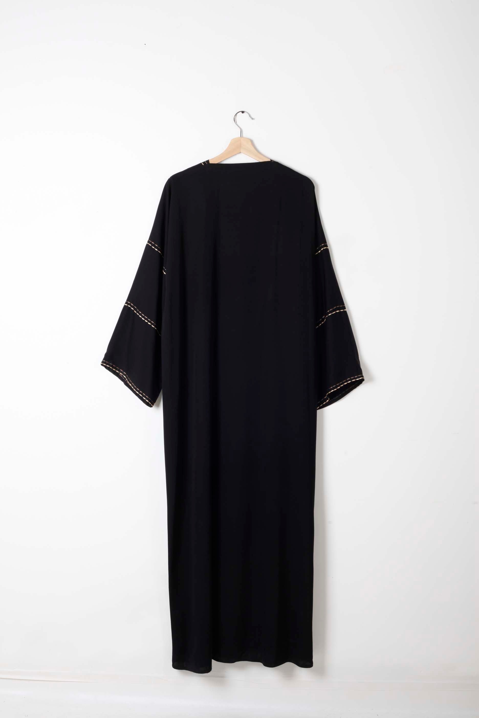 Black Abaya with Stitching Detail