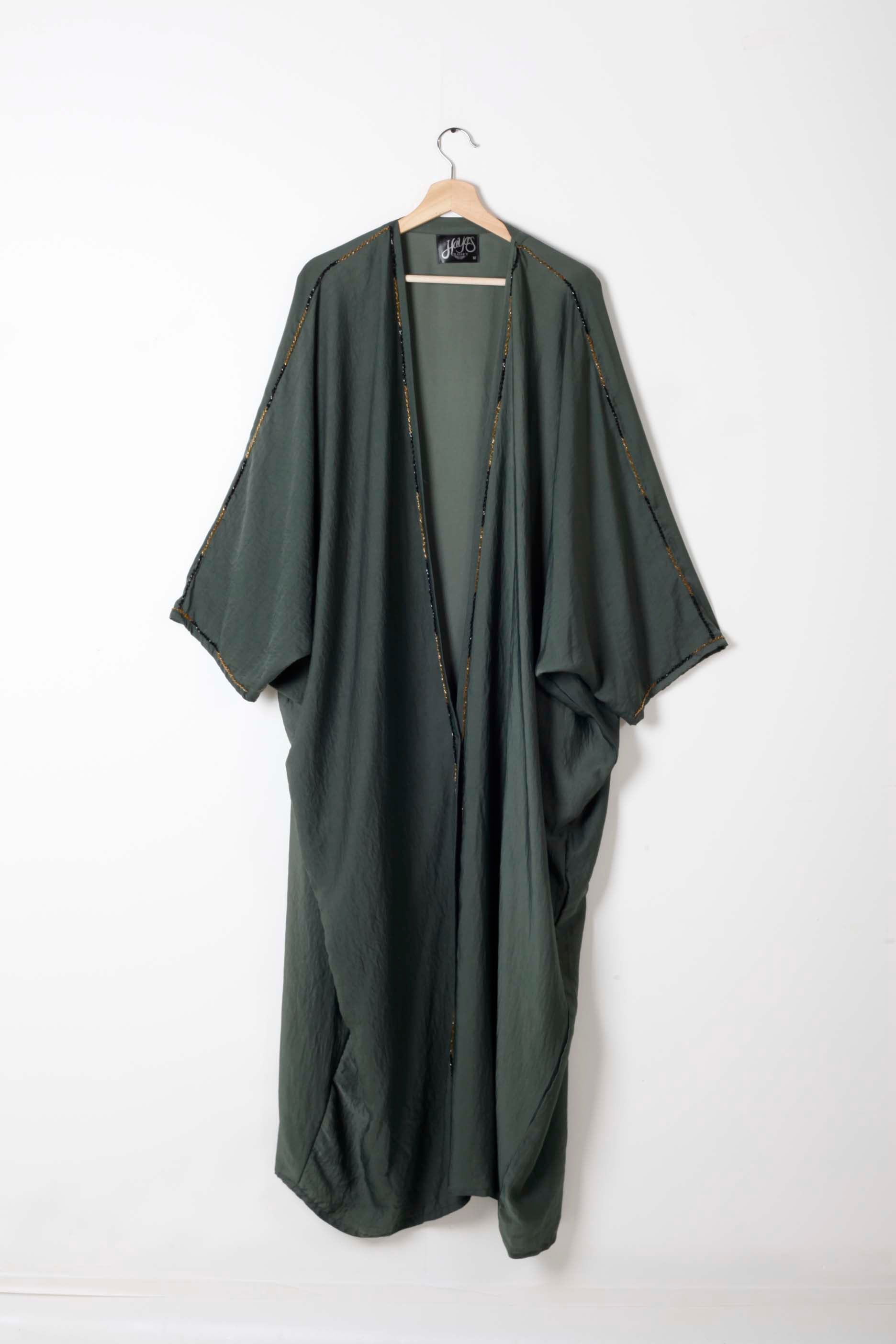 Dark Green Abaya with Beading Detail
