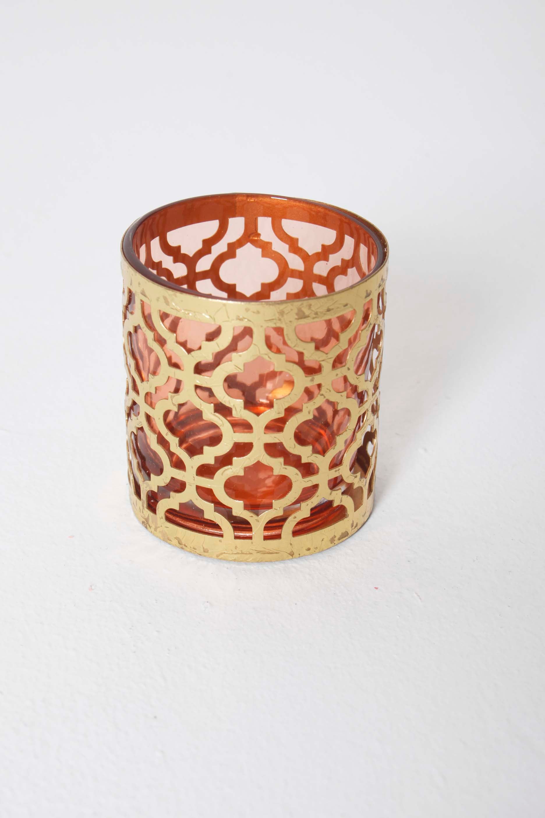 Red and Gold Candle Holders (set of 2)