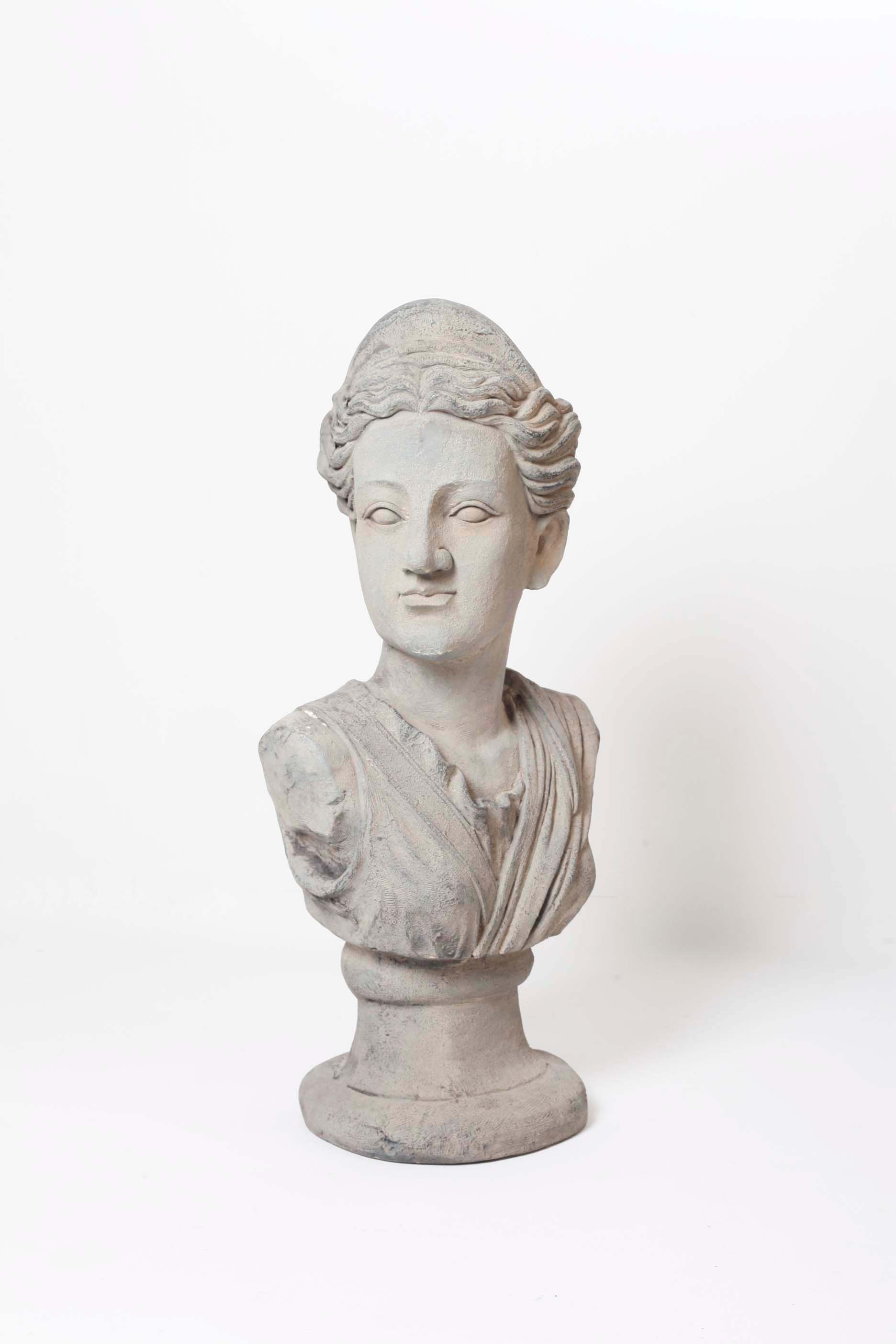 Roman Busts with plant pot head - 50 X 32 X 78cm