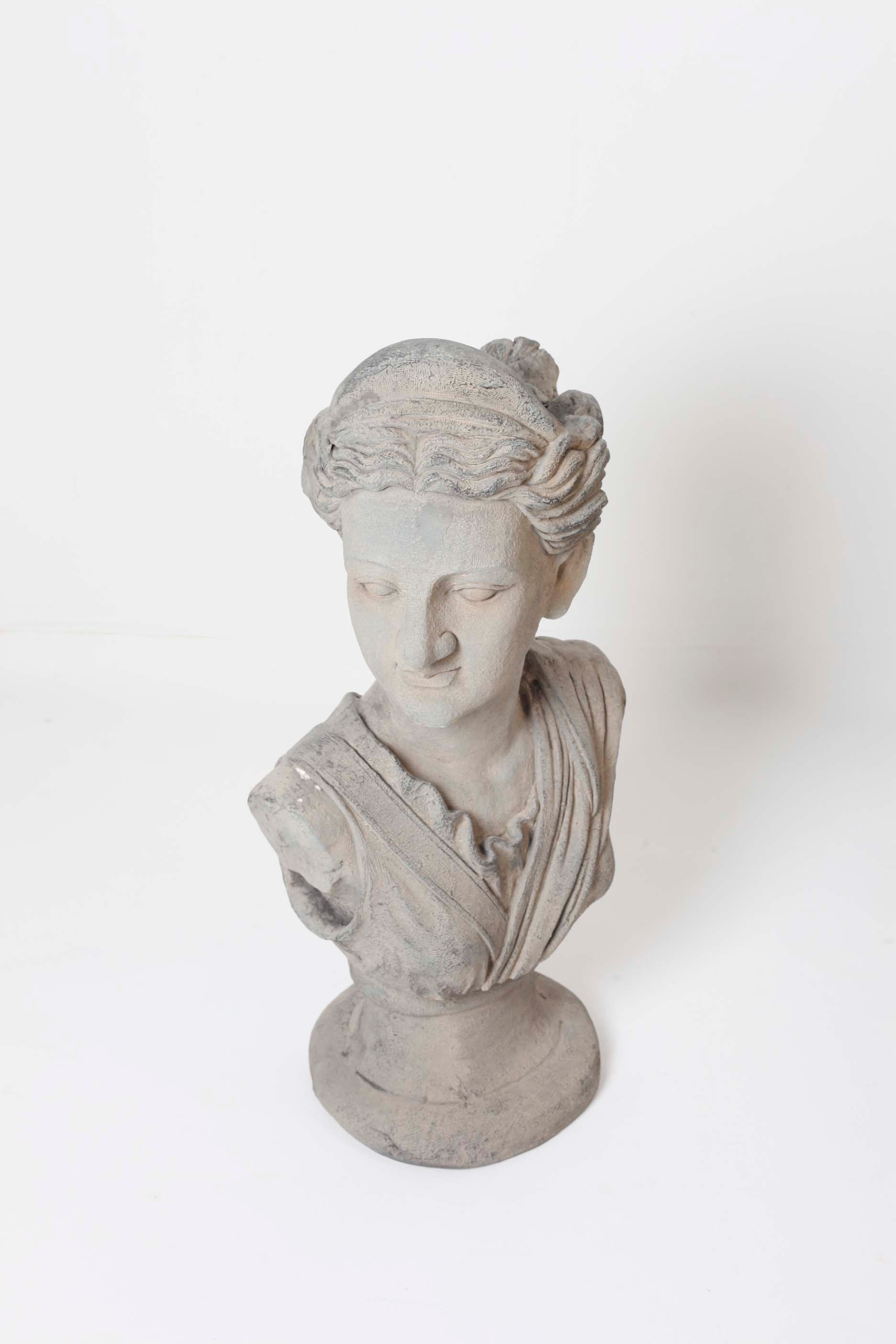 Roman Busts with plant pot head - 50 X 32 X 78cm