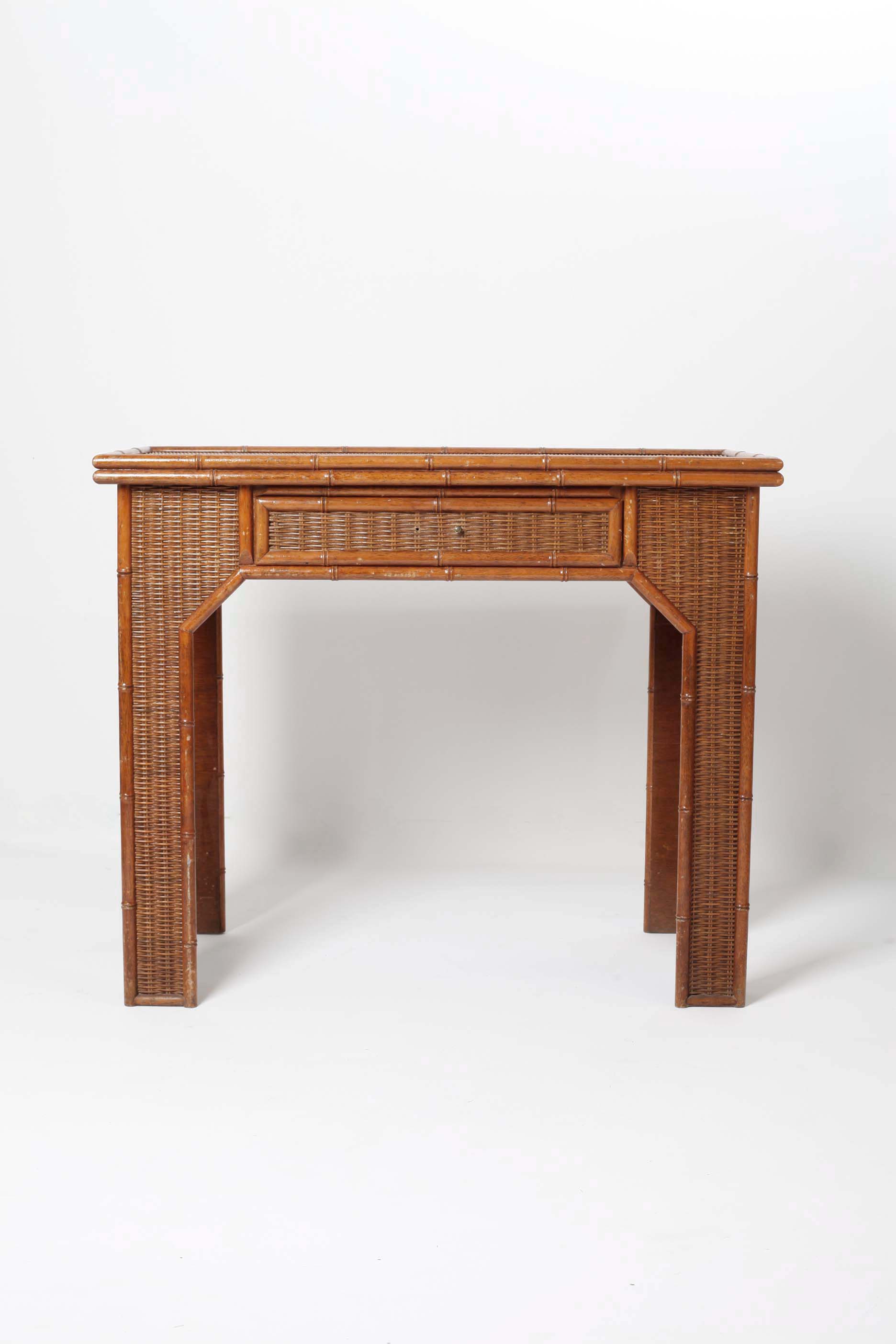 Vintage Wicker Vanity Desk