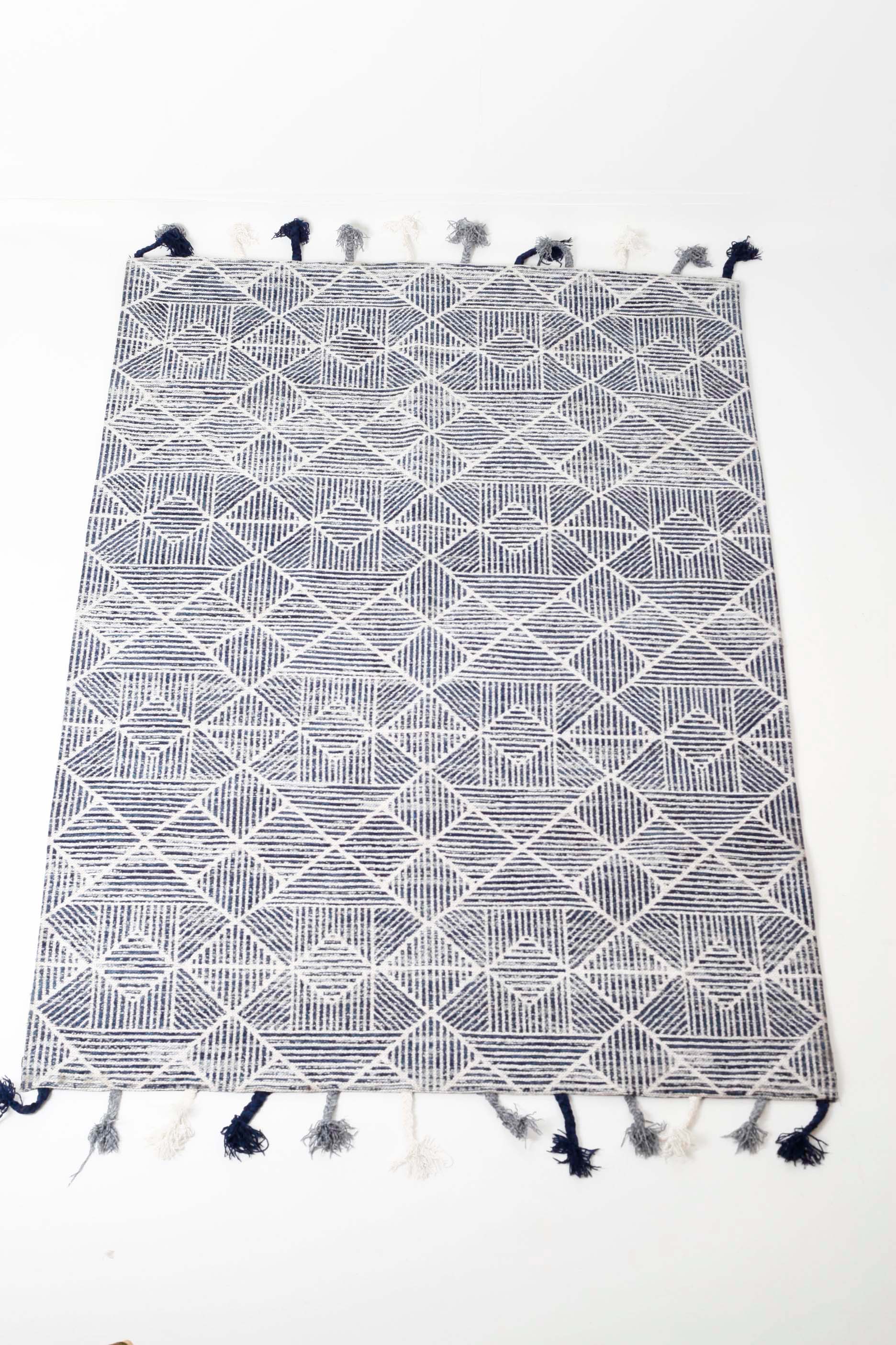 Blue Patterned Indoor-Outdoor Rug - 120cmx170cm