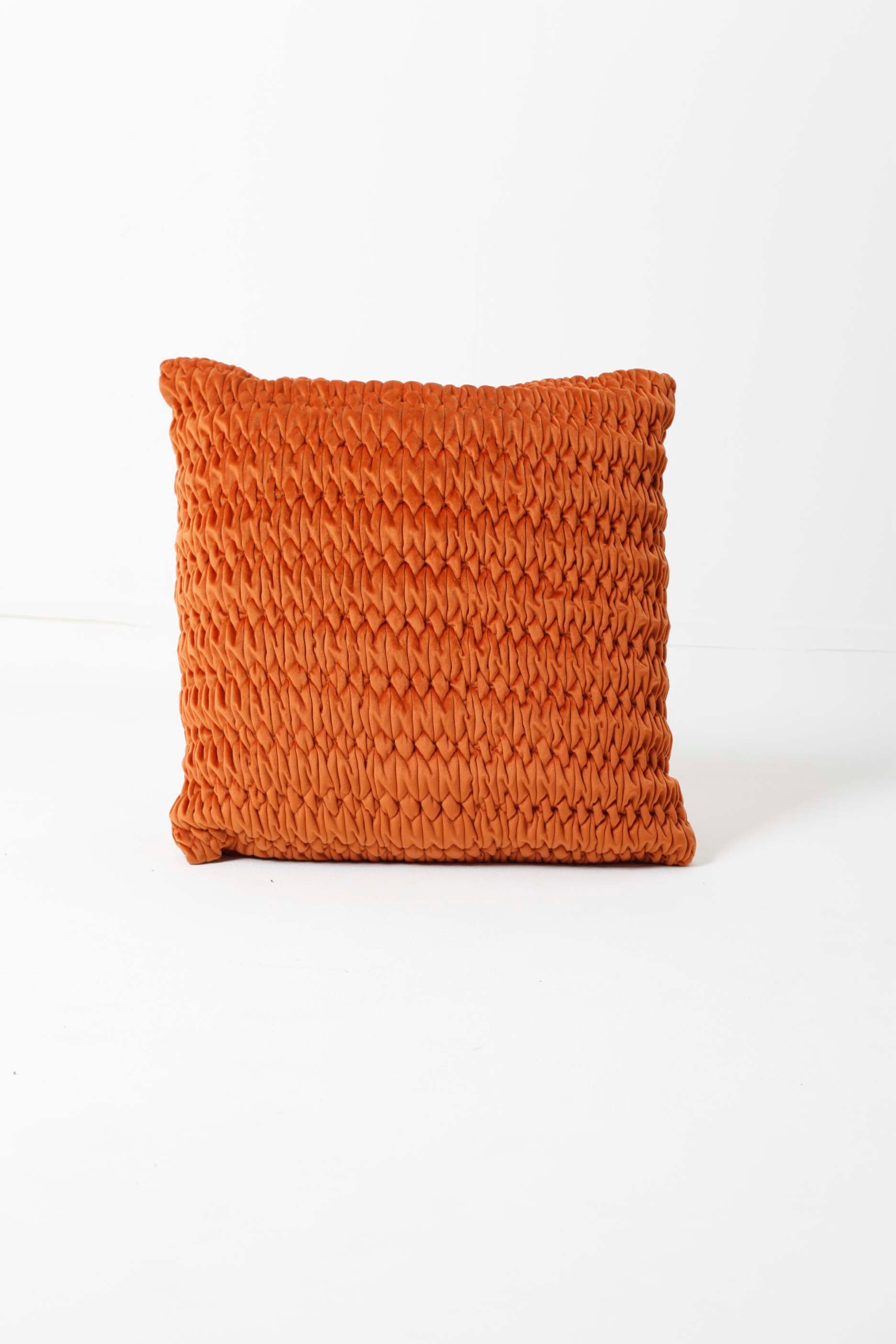 Burnt Orange Crochet Effect Throw Cushion