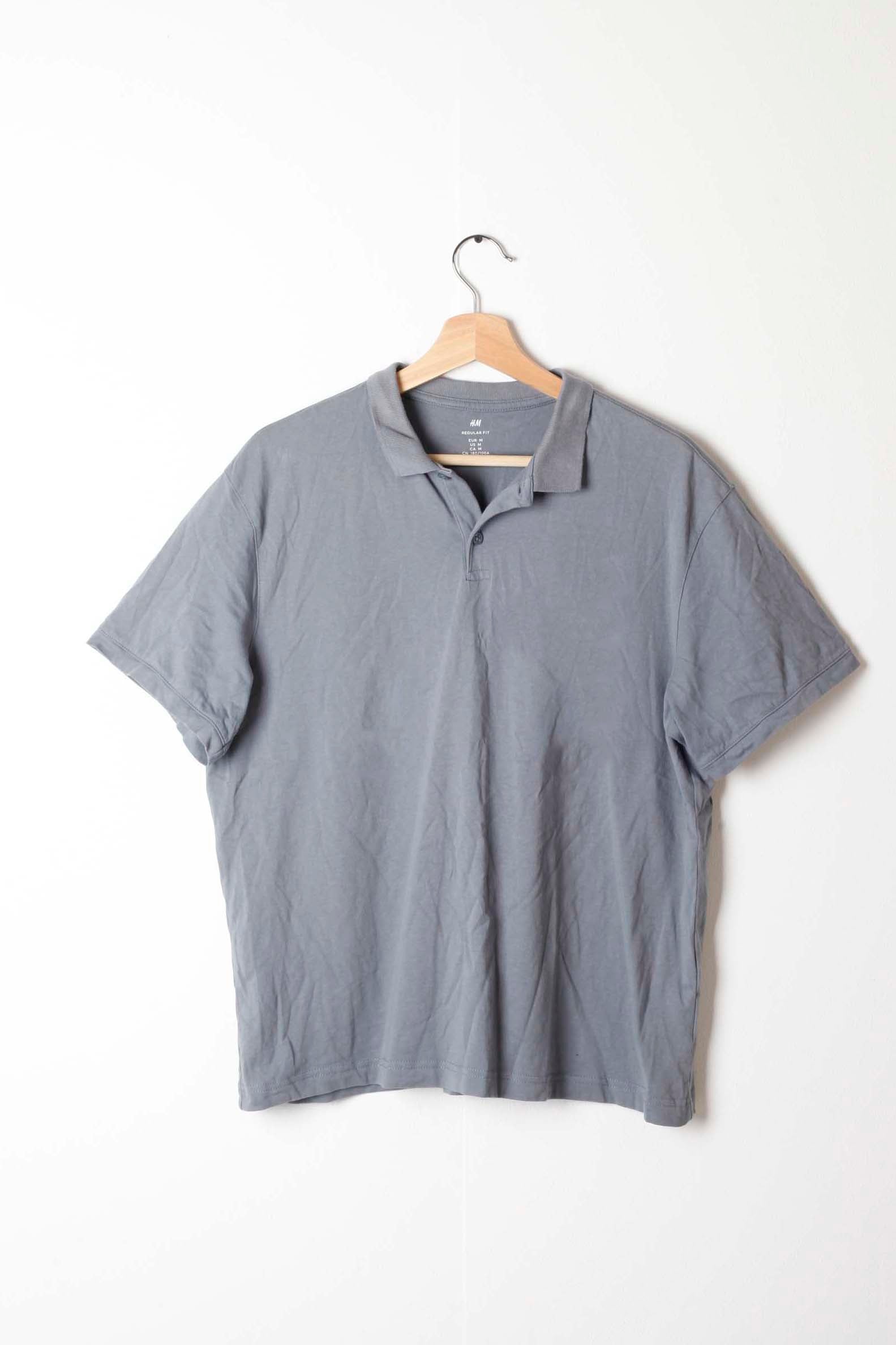 H&M Blue-Grey Polo Shirt (Medium)