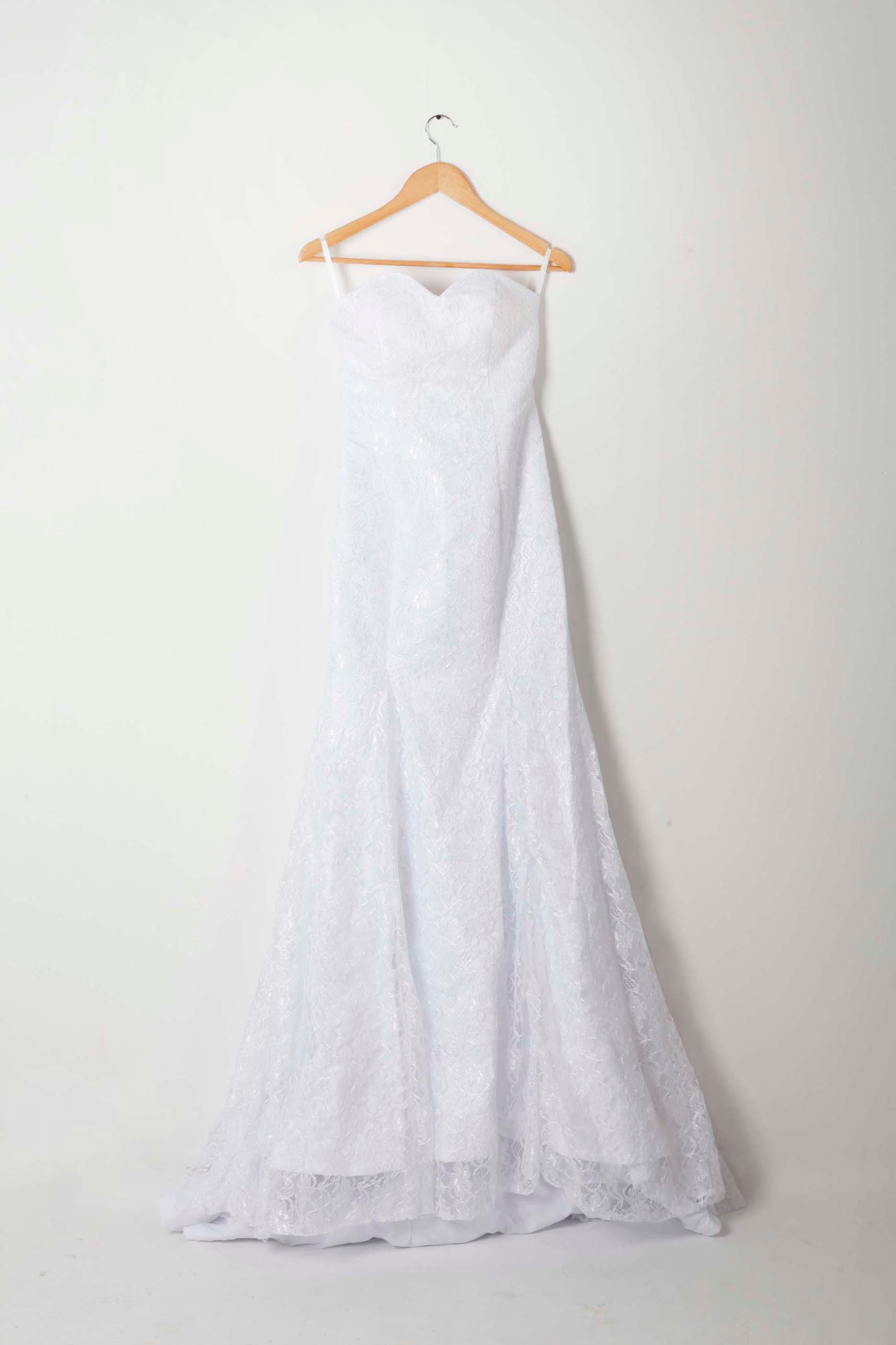 Strapless Wedding Dress with Lace Cape