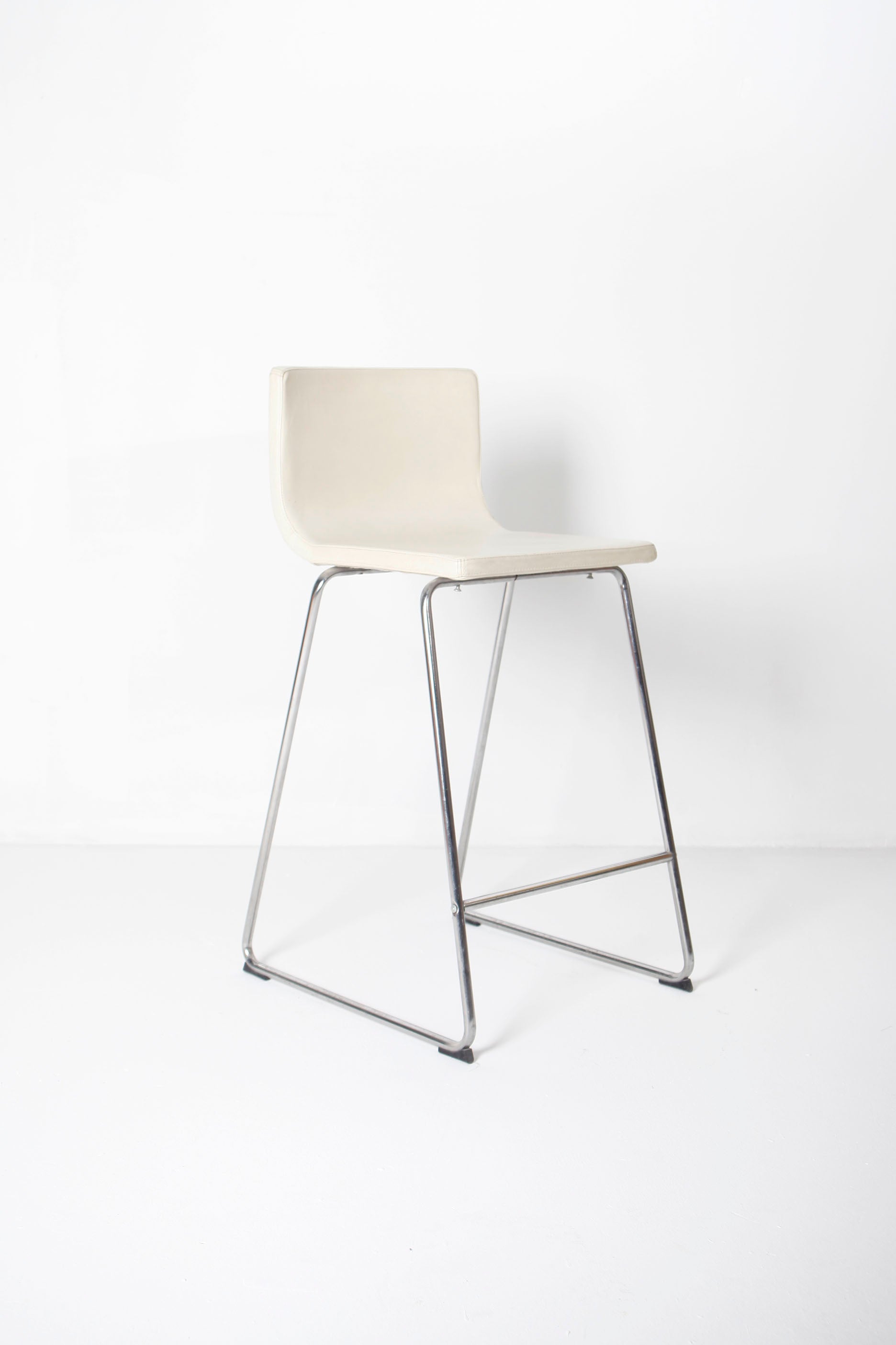 Off White Leather Bar Stool