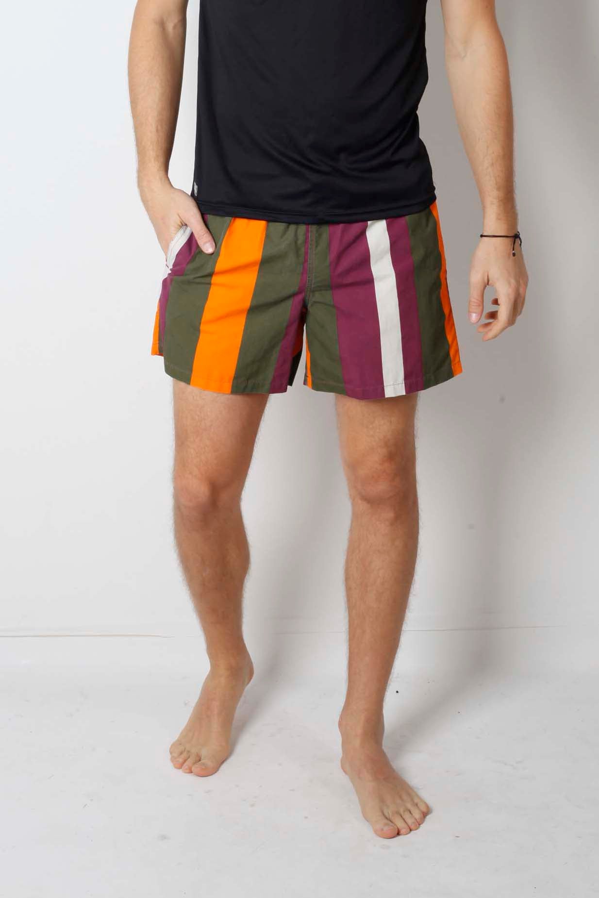 Multicolour Stripe Swim Shorts