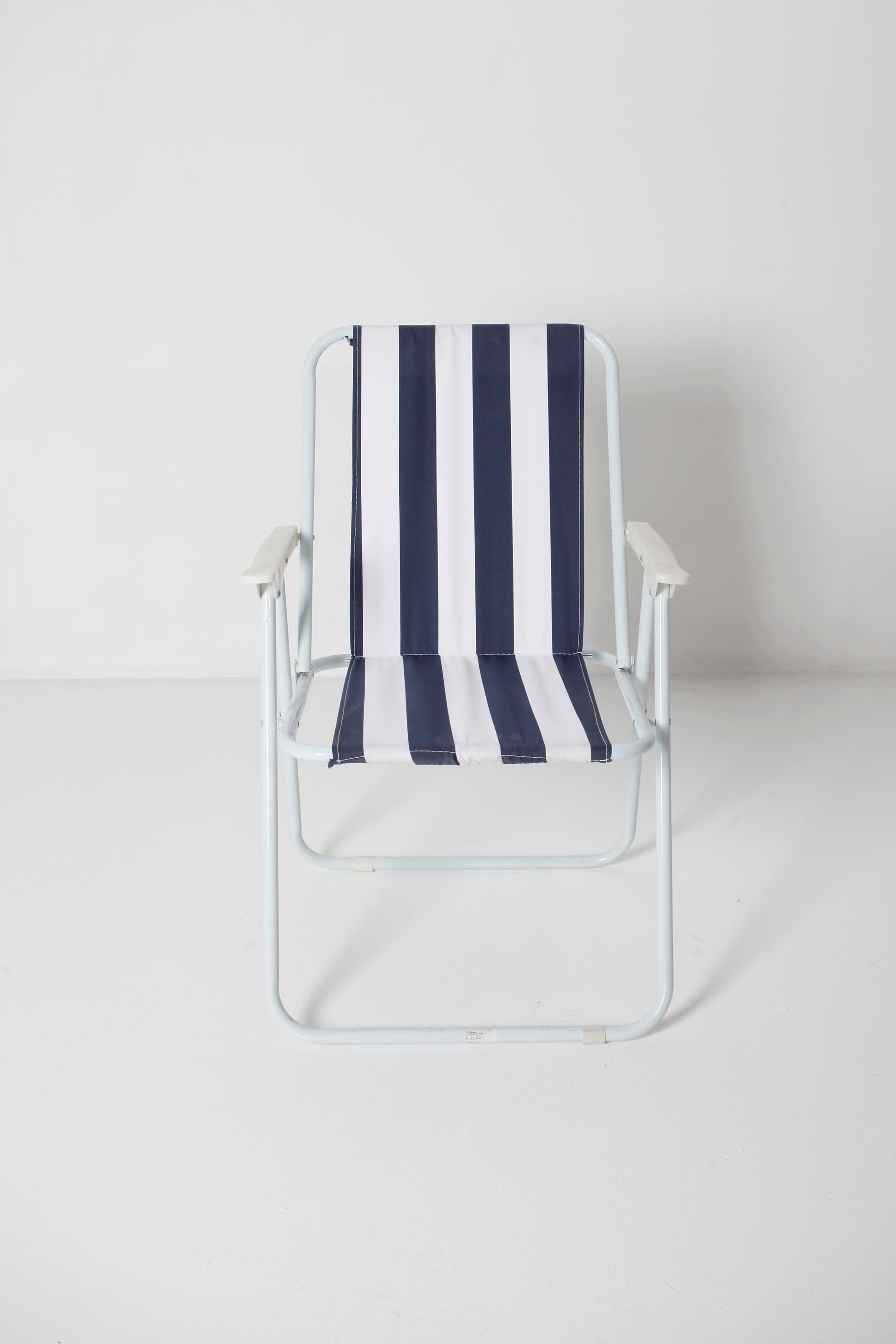Blue and White Striped Deck Chair