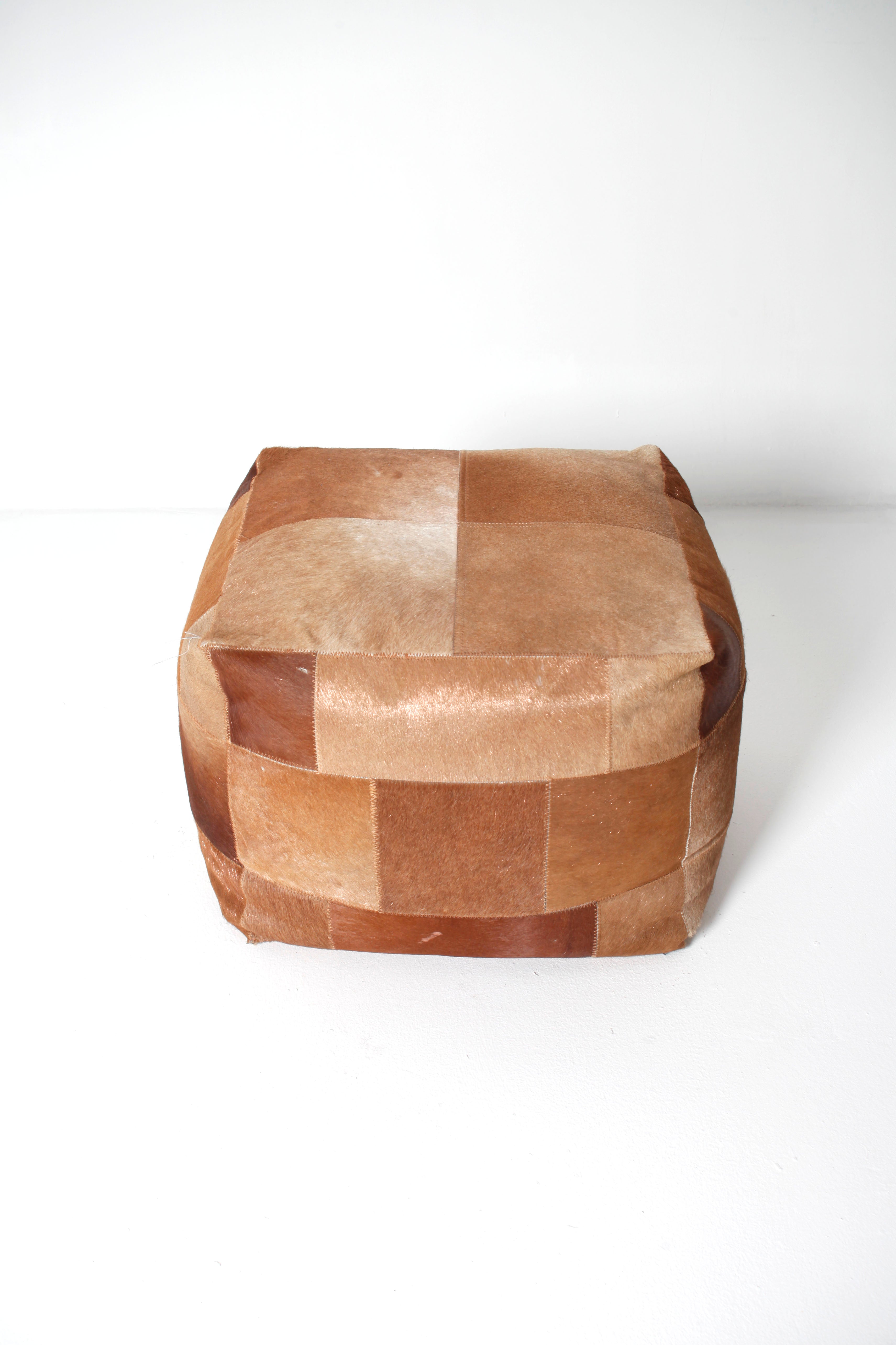 Patchwork Leather Pouf (2PCS AVAILABLE)