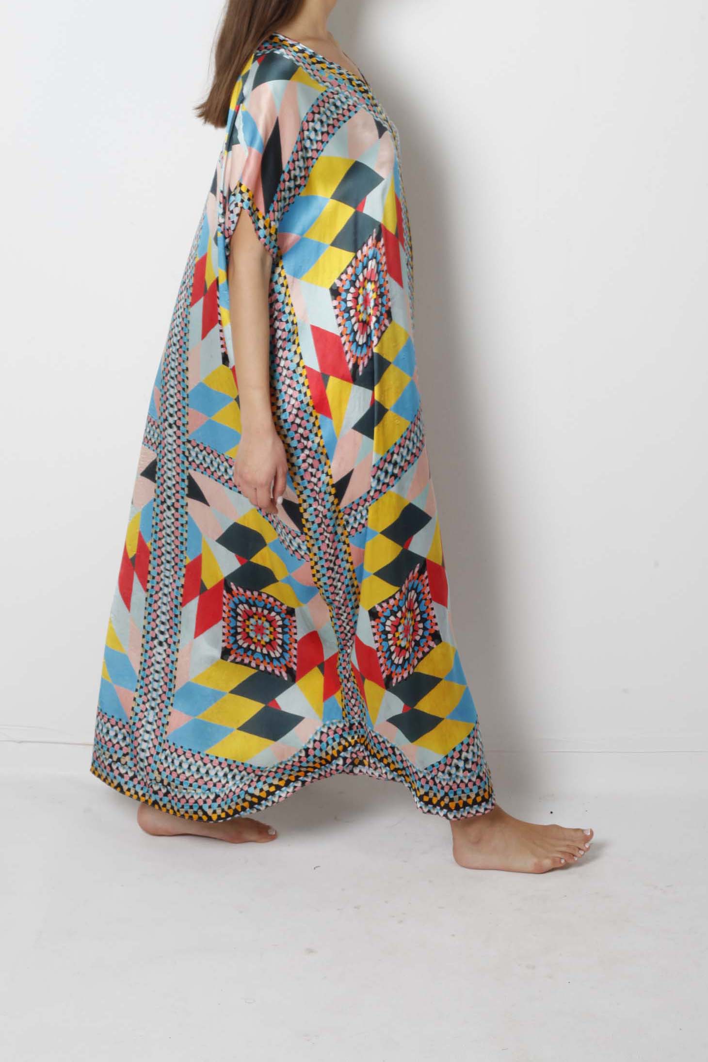 Silk Printed Kaftan