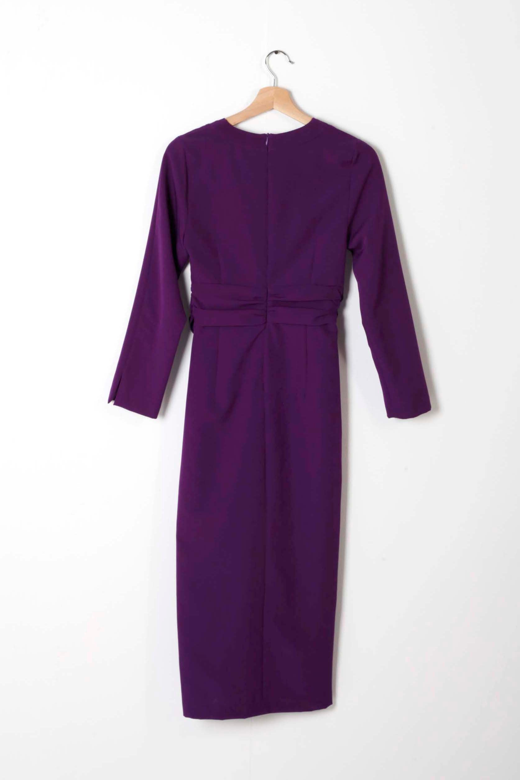 Purple Long-Sleeved Shift Dress