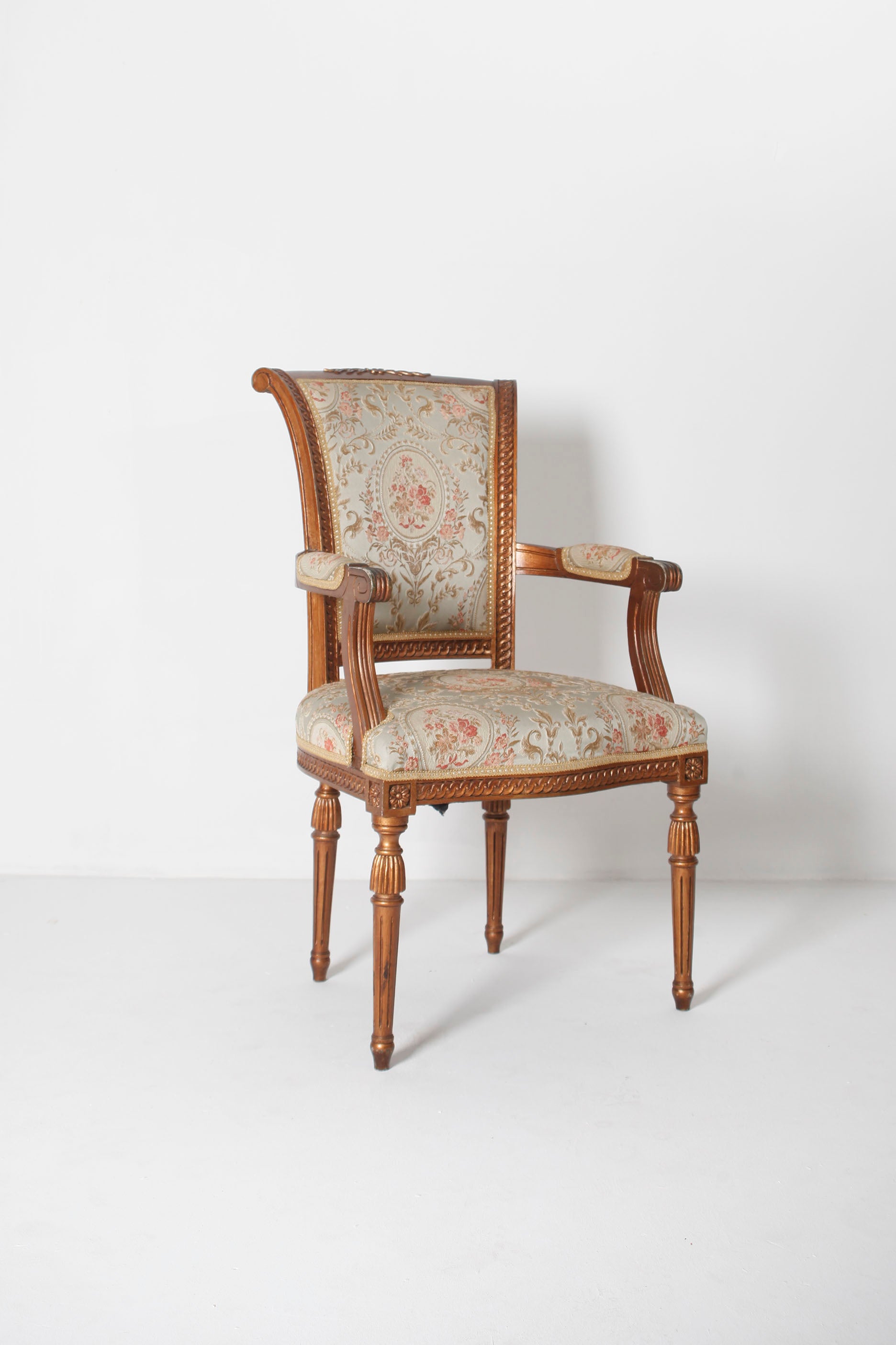 Wooden Baroque Style Jacquard Chair (3 pieces available)