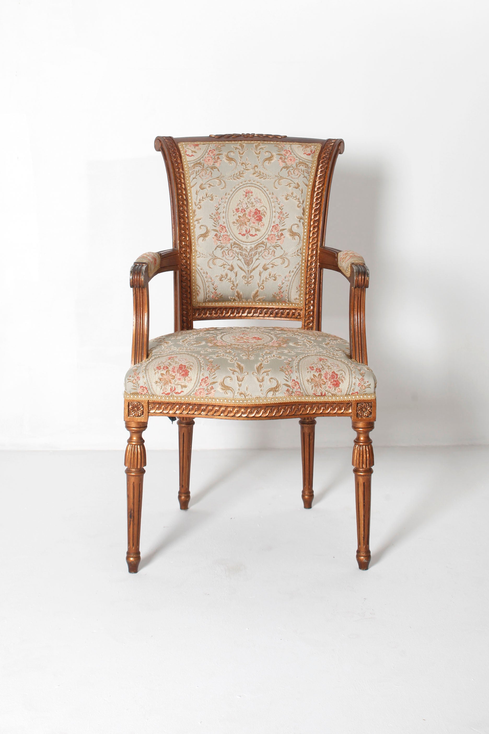 Wooden Baroque Style Jacquard Chair (3 pieces available)