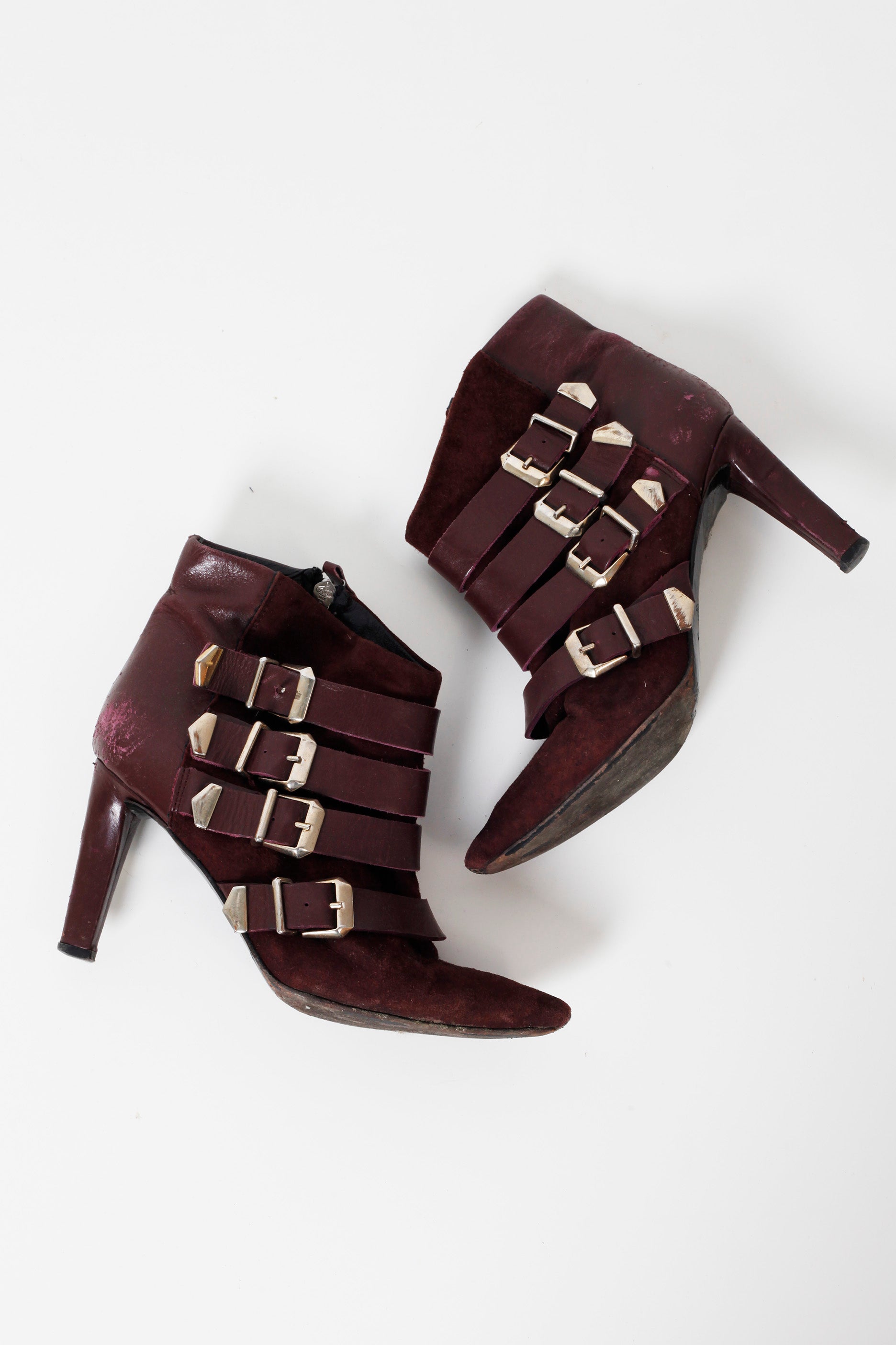 The Kooples Maroon Suede Ankle Boots