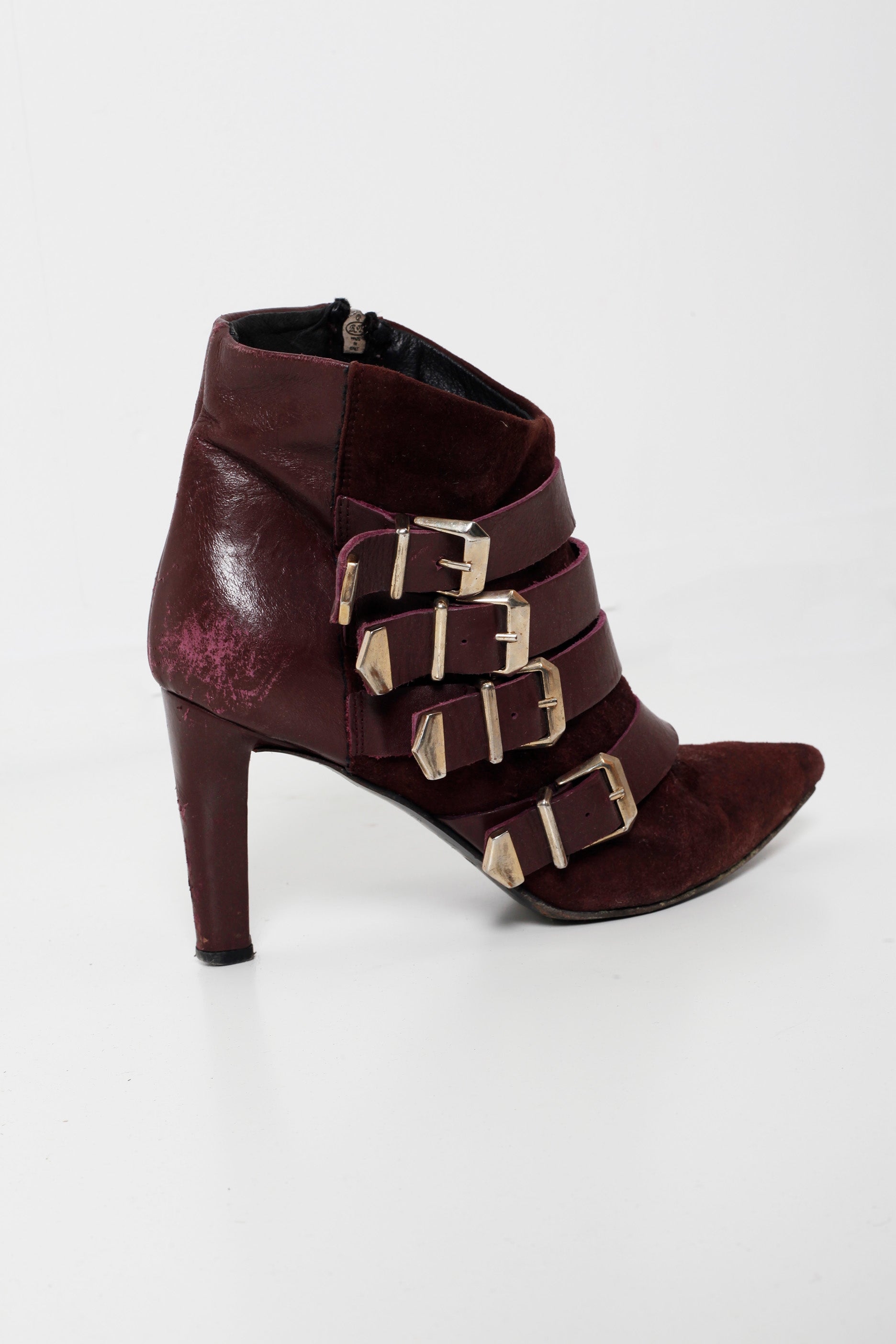 The Kooples Maroon Suede Ankle Boots