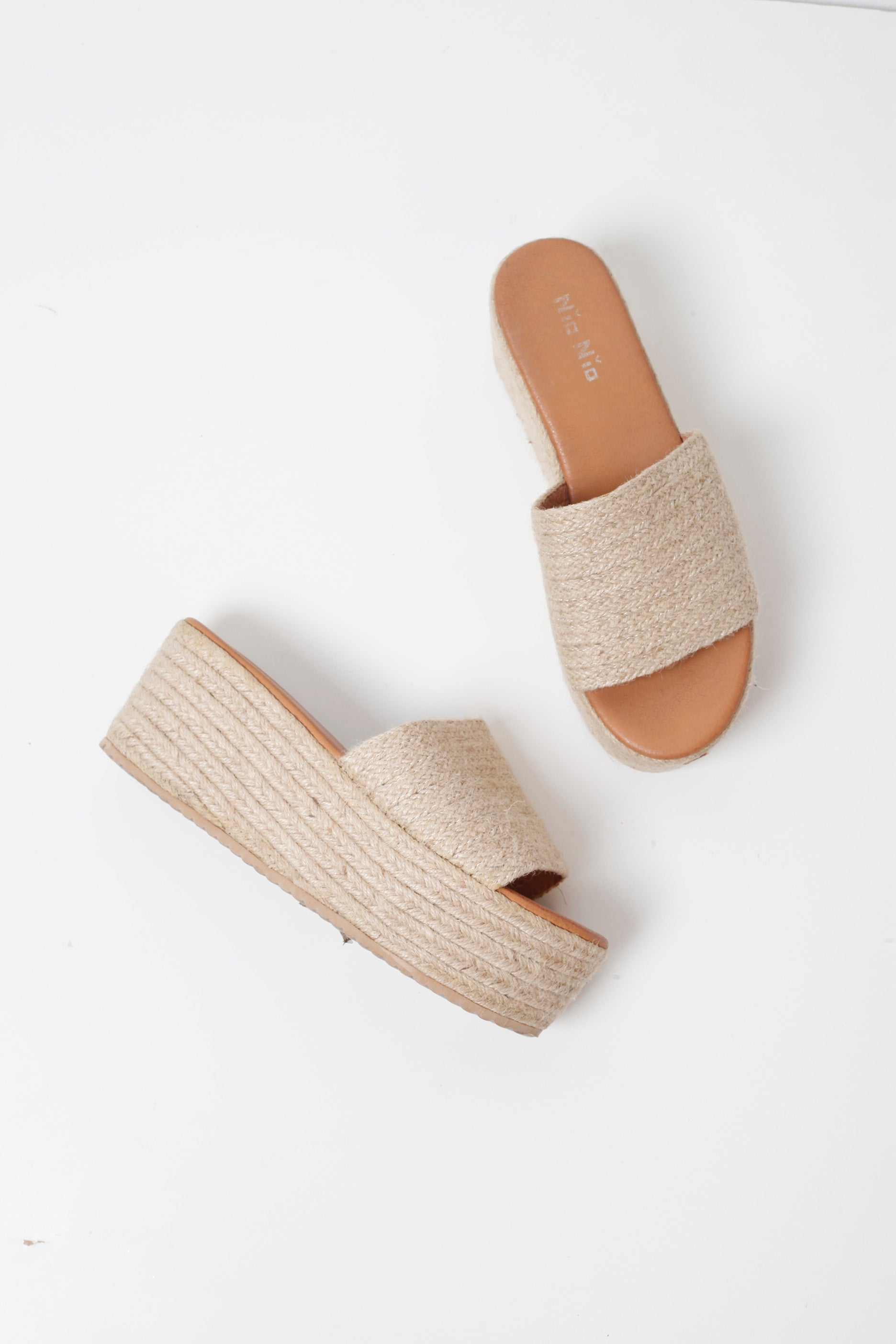 Beige Espadrille Platforms